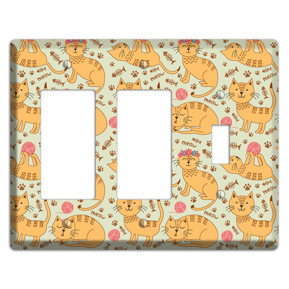 Meow Mix (Beige) 2 Rocker / Toggle Wallplate