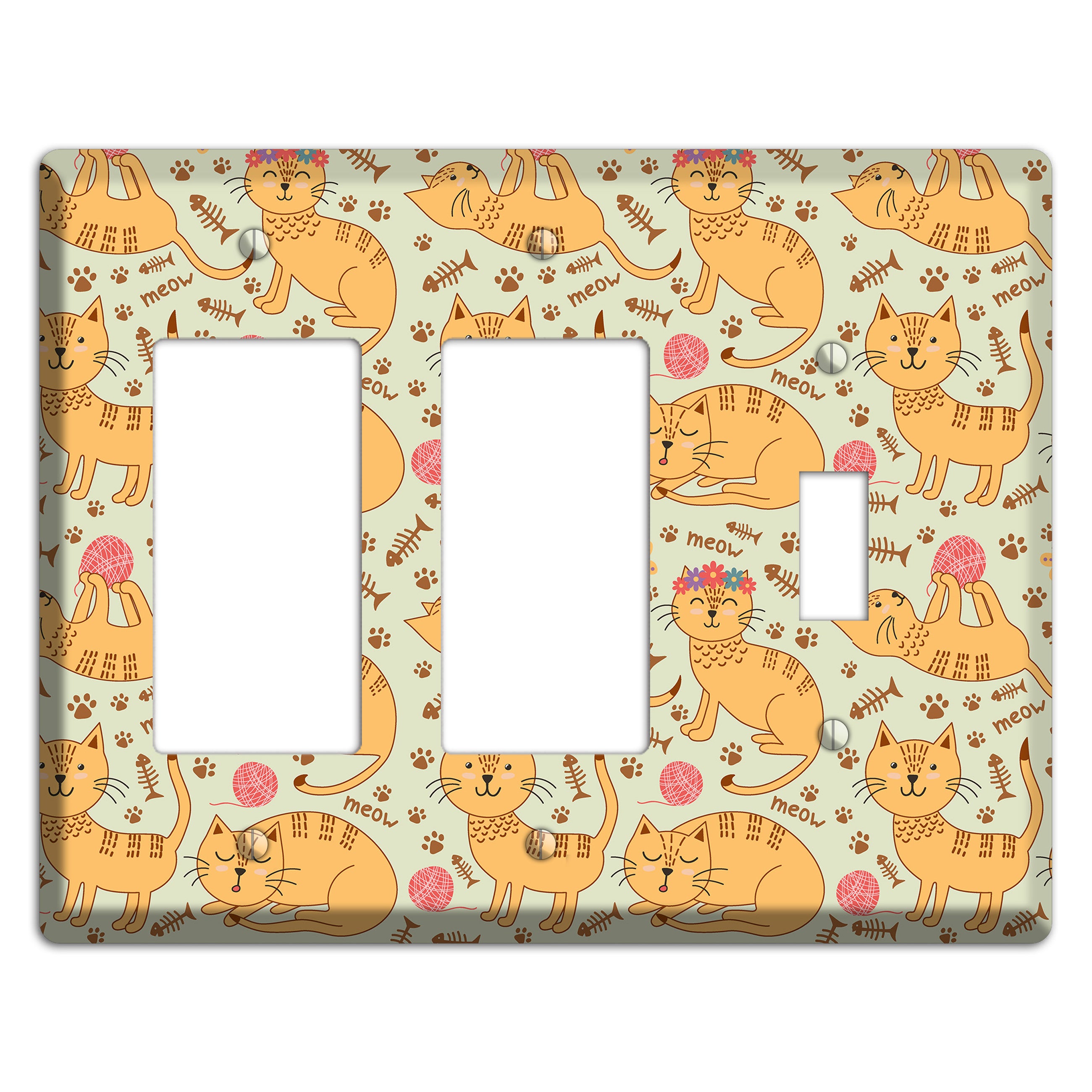 Meow Mix (Beige) 2 Rocker / Toggle Wallplate