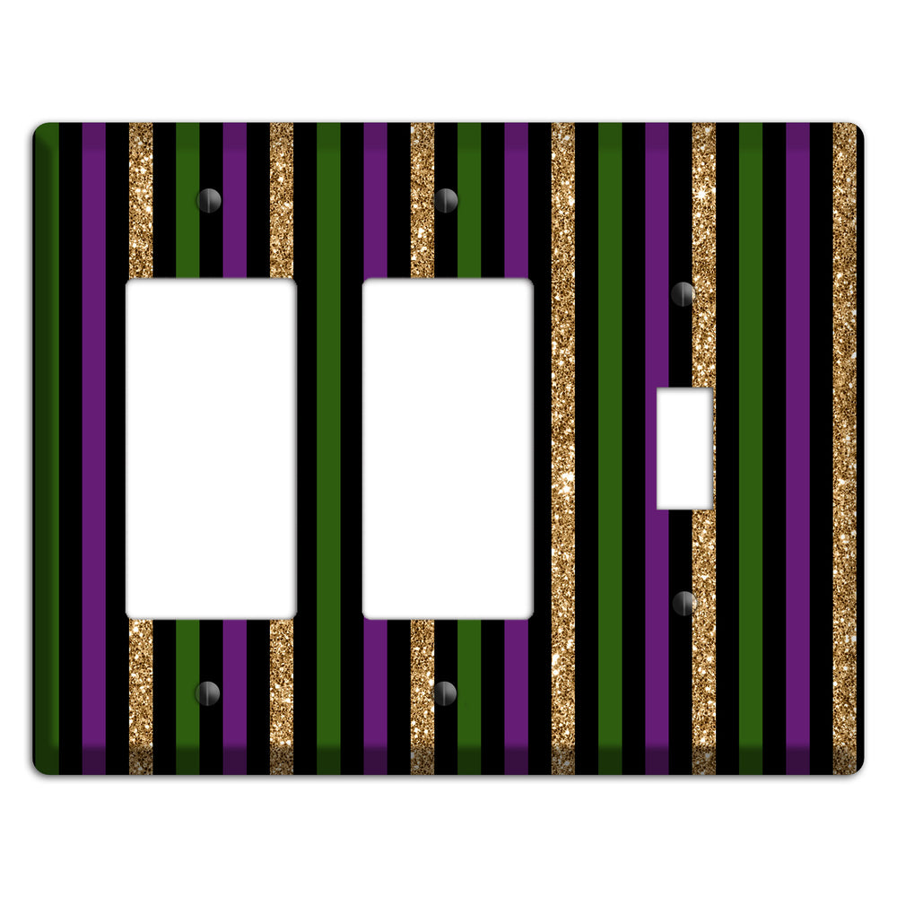 Carnival Stripes: Noir 2 Rocker / Toggle Wallplate