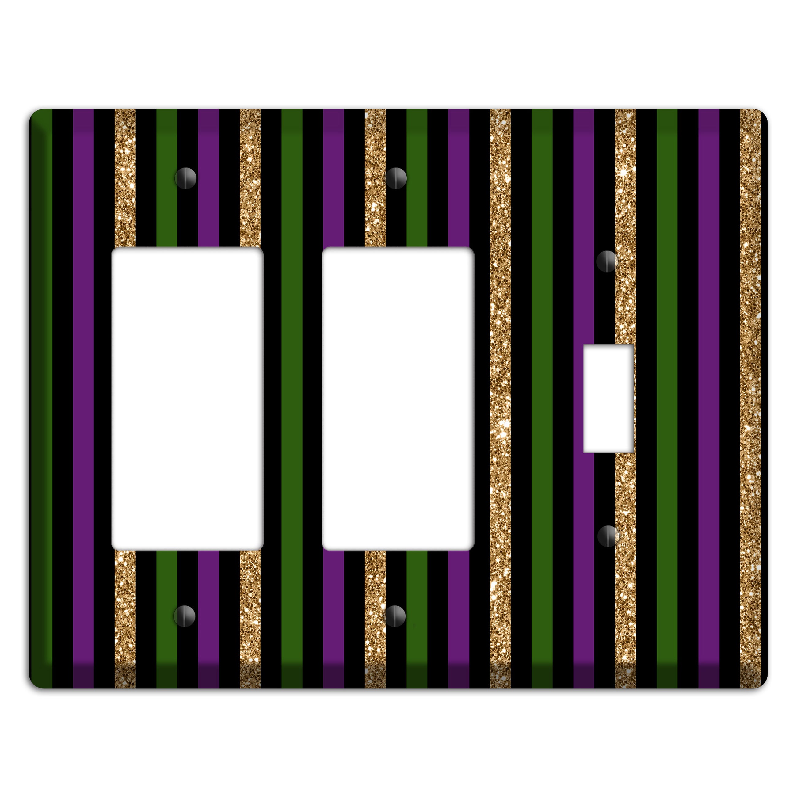 Carnival Stripes: Noir 2 Rocker / Toggle Wallplate