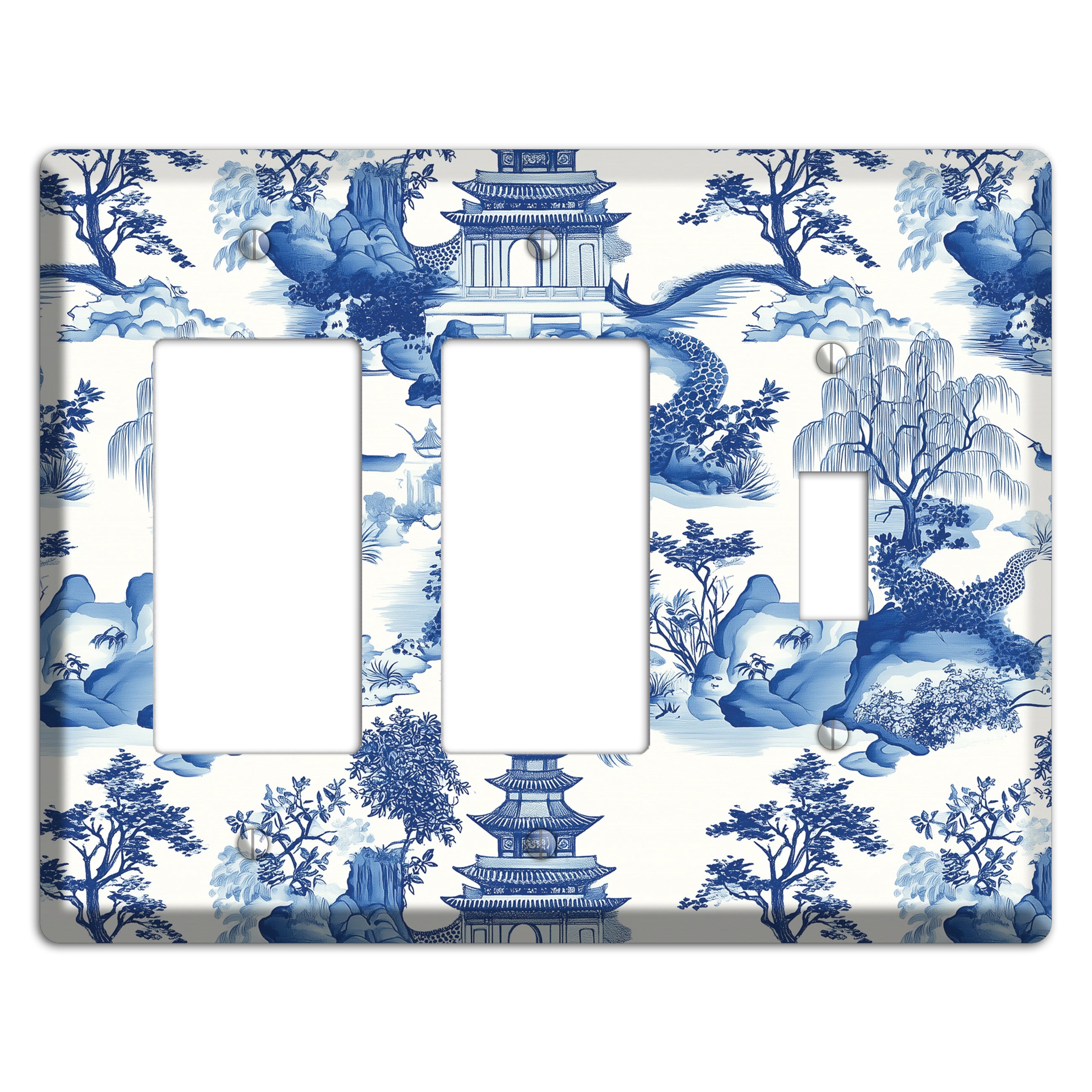 Willow & Pagoda 2 Rocker / Toggle Wallplate