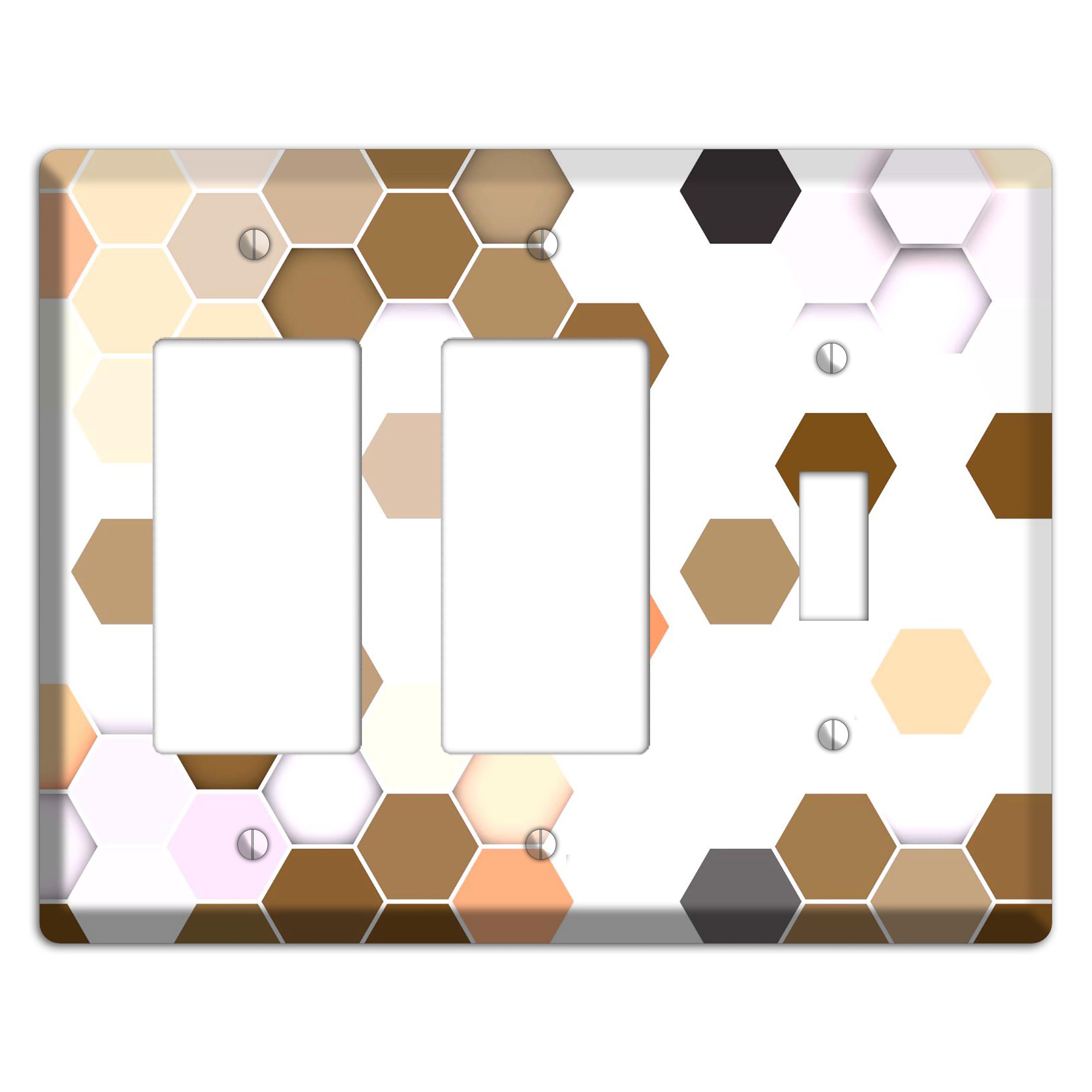 Hex Grid – Sunset Terracotta 2 Rocker / Toggle Wallplate
