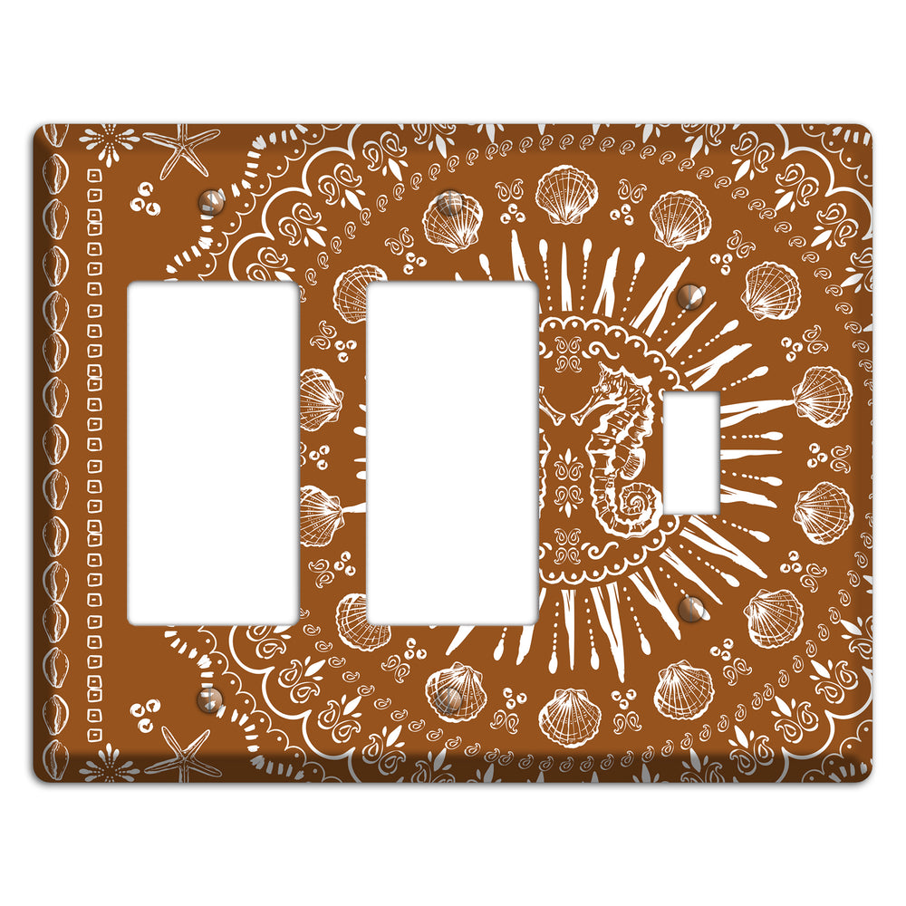 Russet Seahorse Mandala 2 Rocker / Toggle Wallplate