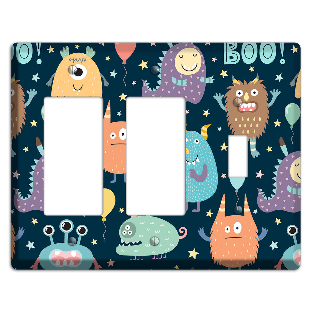 Monster Parade (Navy) 2 Rocker / Toggle Wallplate