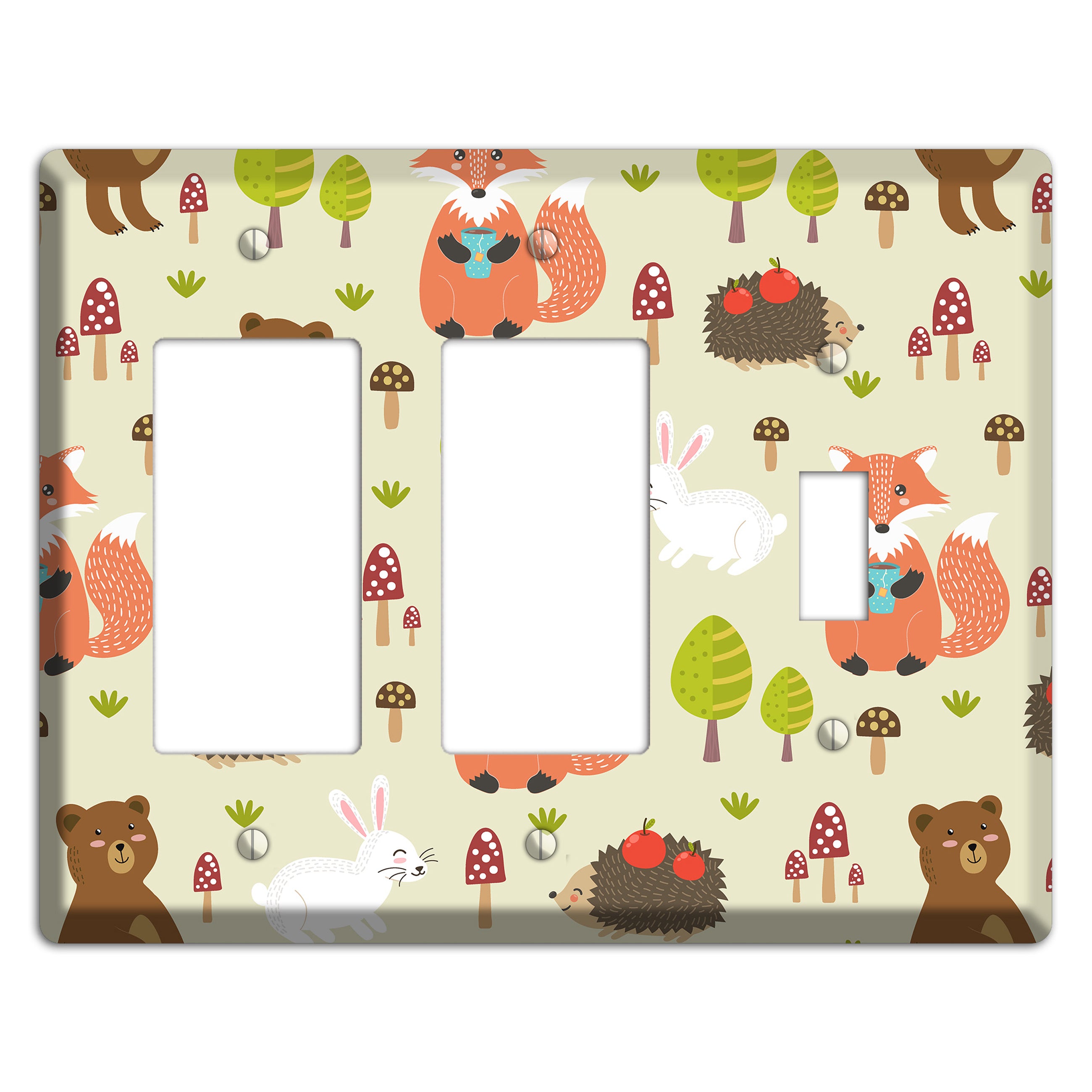 Forest Critters (Beige) 2 Rocker / Toggle Wallplate