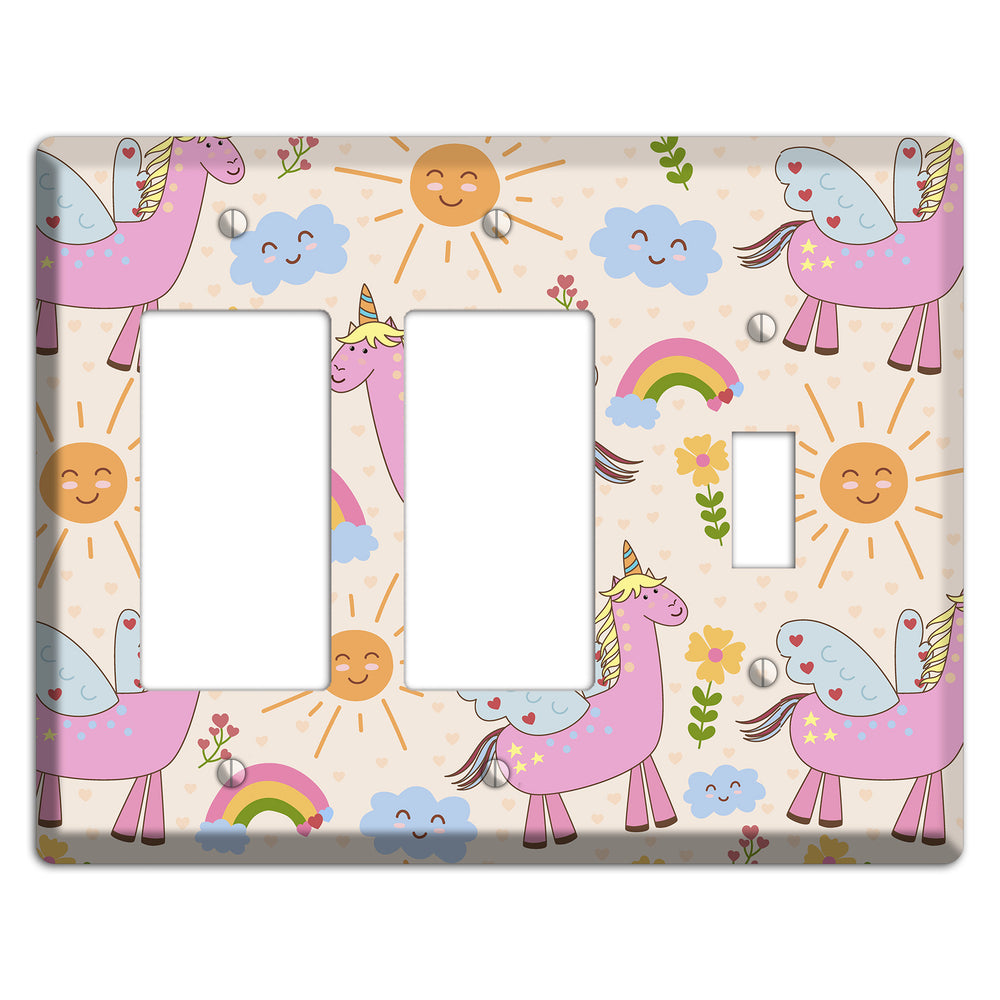 Magic Meadow (Peach) 2 Rocker / Toggle Wallplate