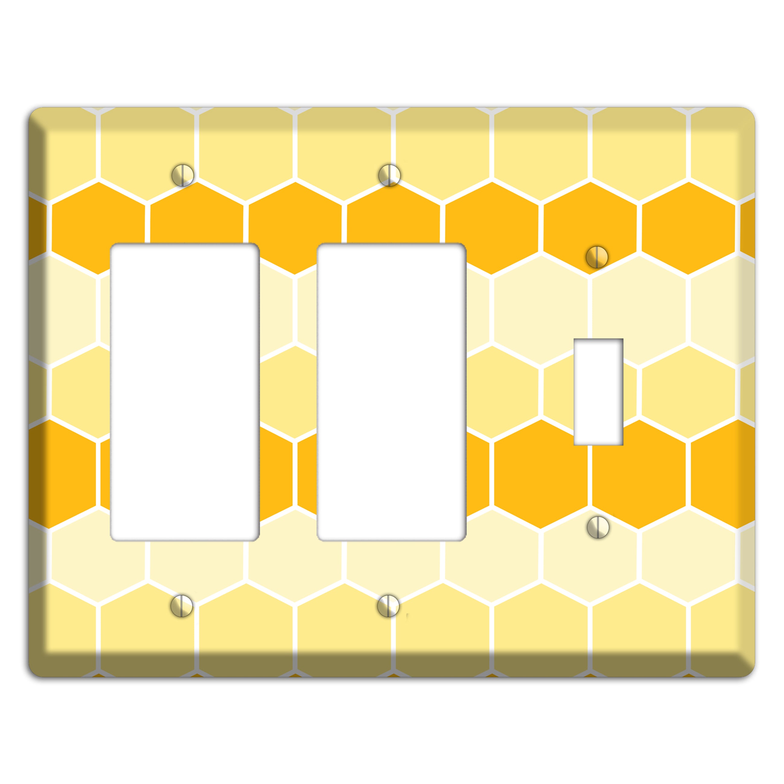 Golden Hollow Grid 2 Rocker / Toggle Wallplate