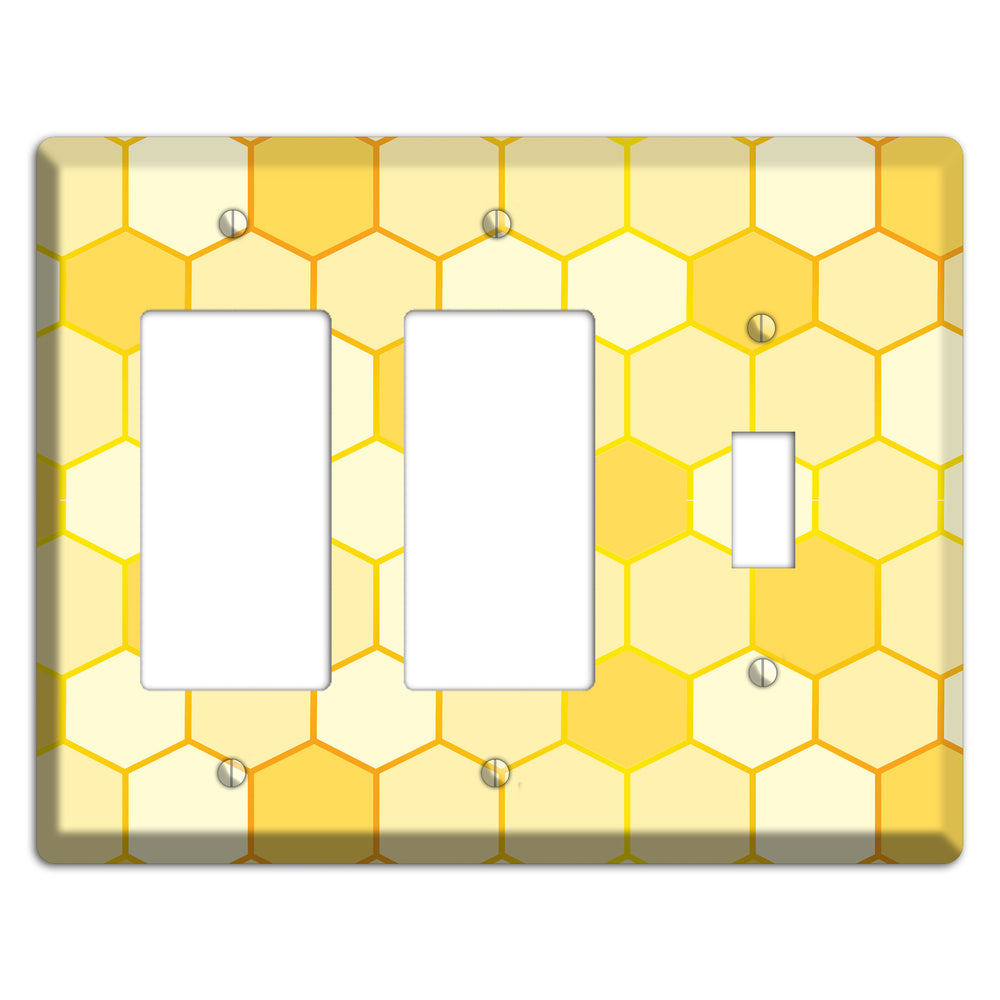 Hollow Amber Grid 2 Rocker / Toggle Wallplate