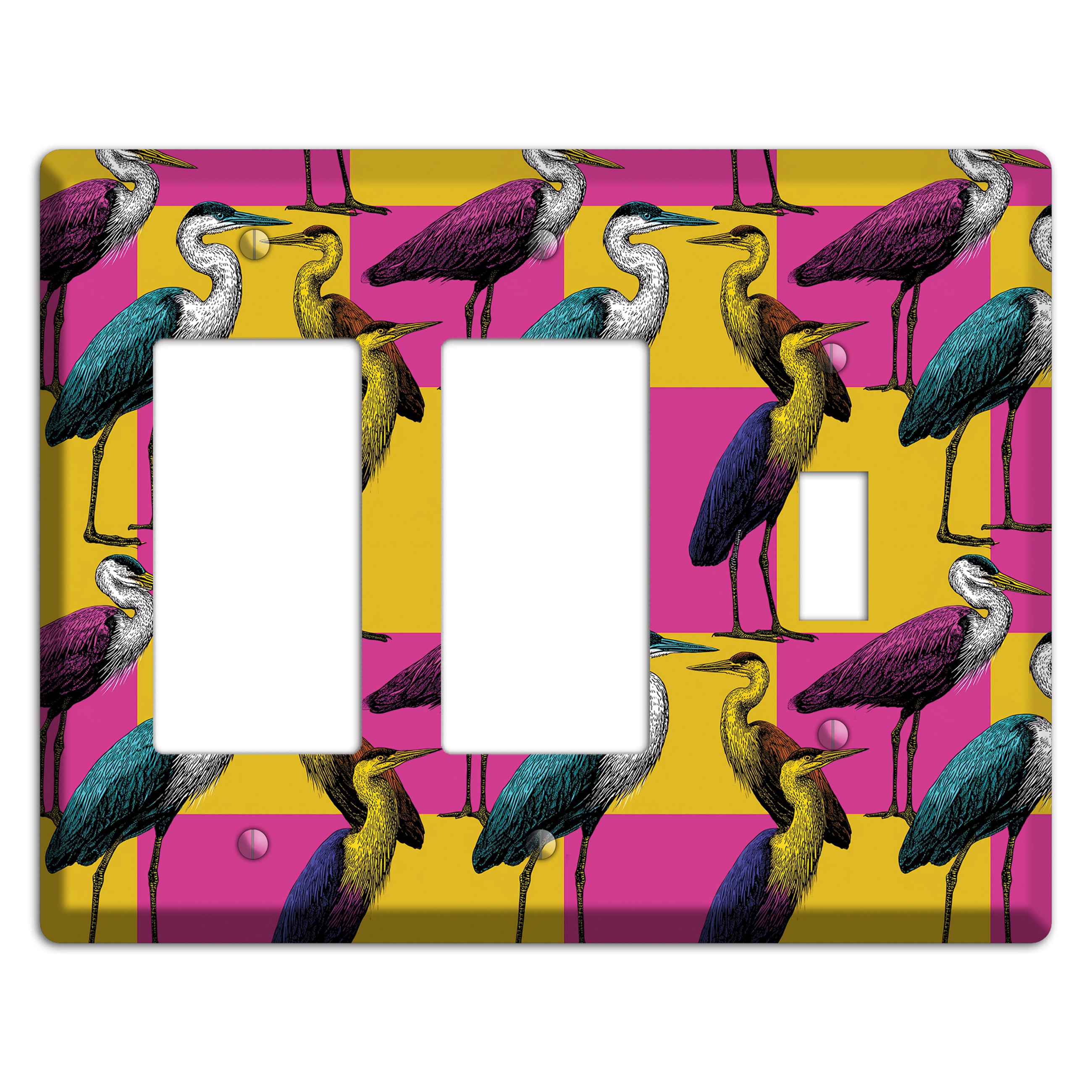 Magenta Heron Grid 2 Rocker / Toggle Wallplate