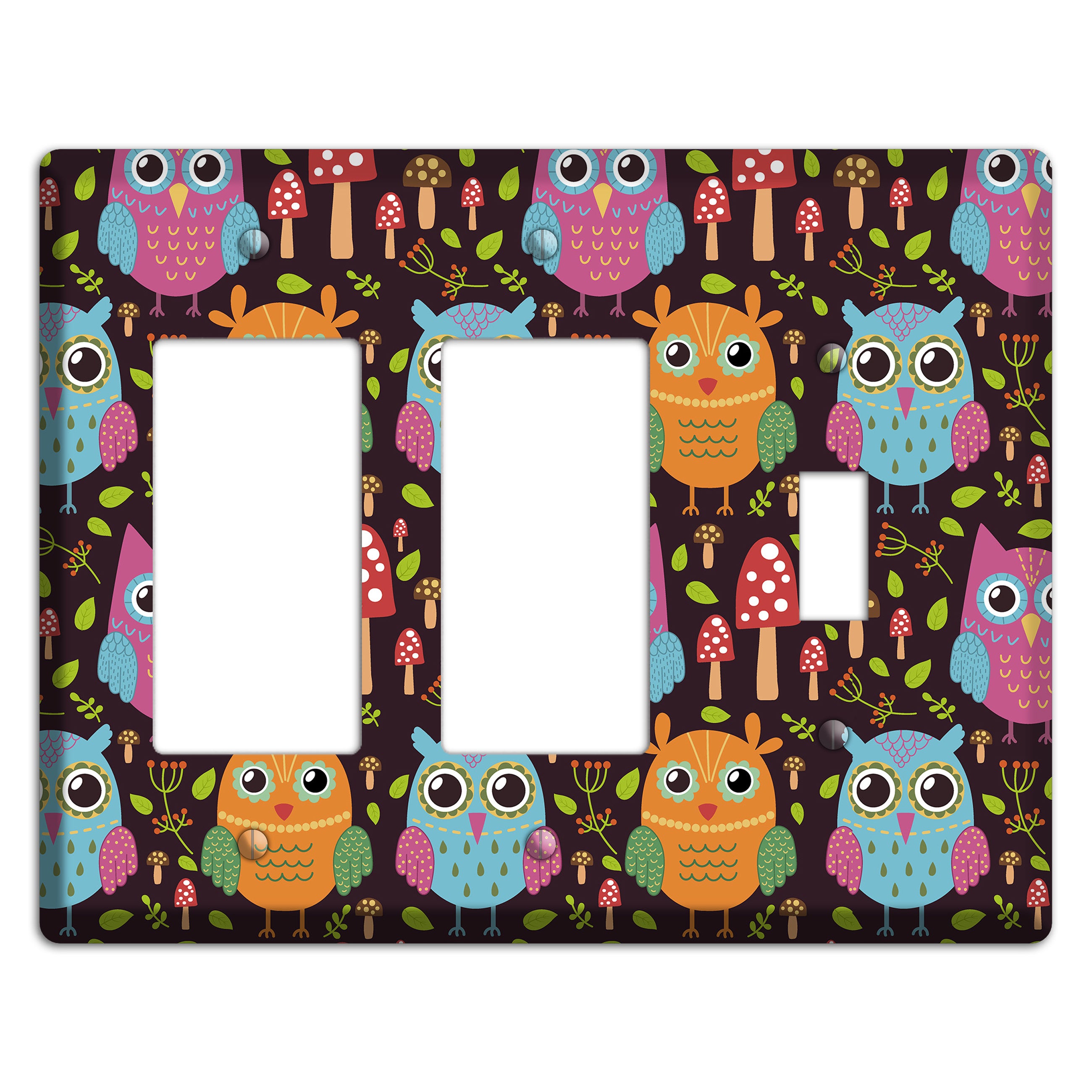 Bright Forest Owls 2 Rocker / Toggle Wallplate