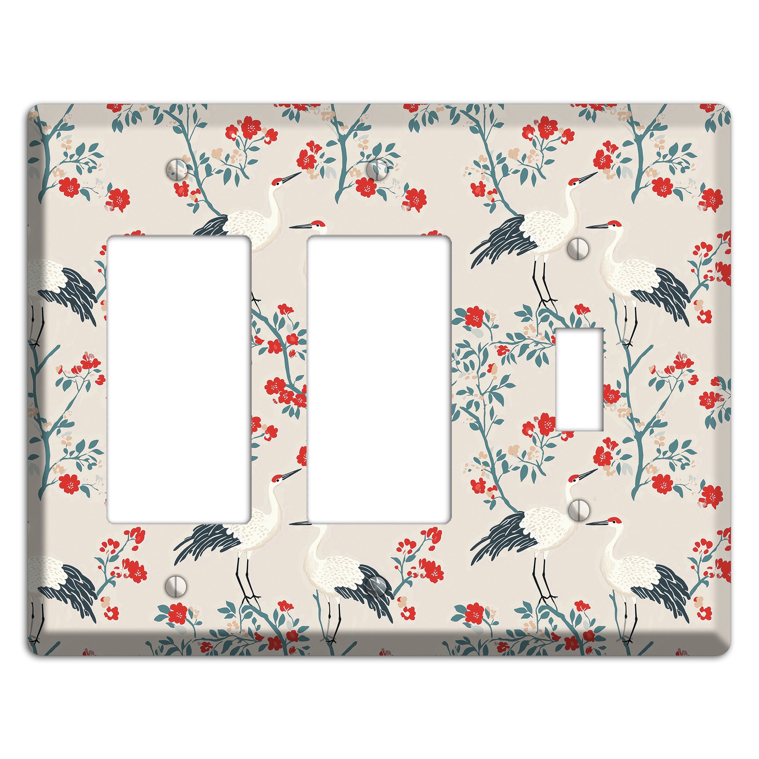 Ivory Blossom Vigil 2 Rocker / Toggle Wallplate