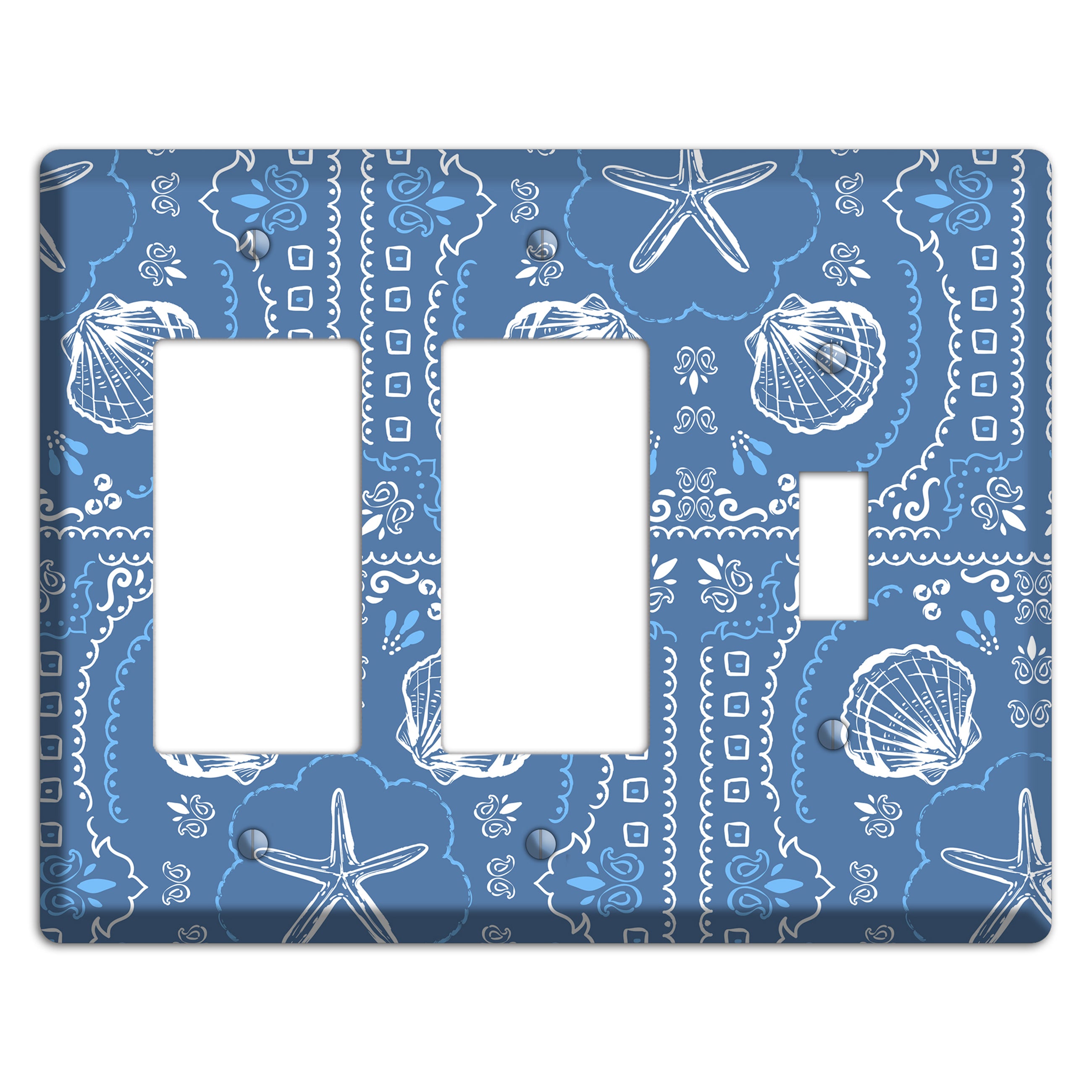 Cerulean Bandana Shore 2 Rocker / Toggle Wallplate