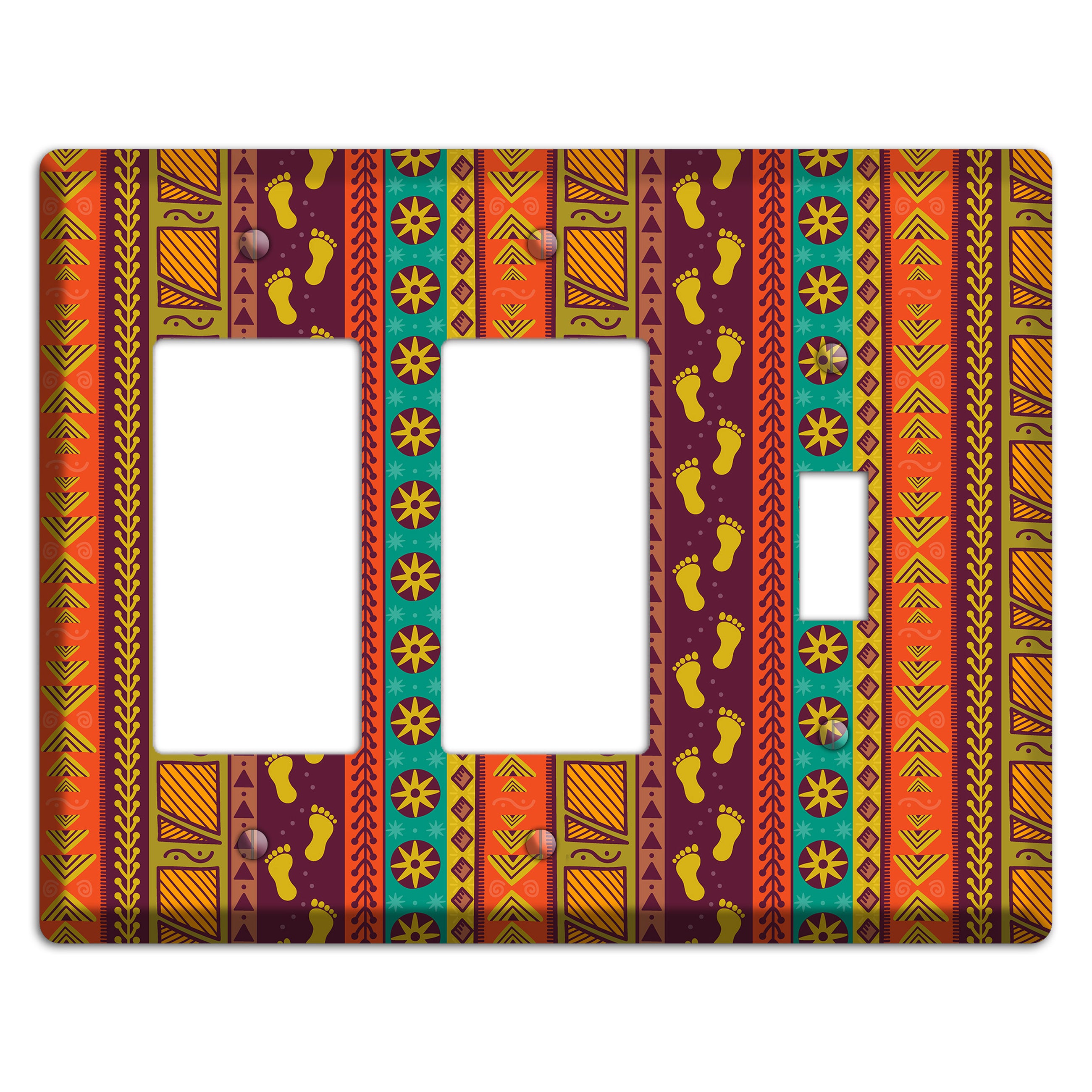 Tribal Footsteps 2 Rocker / Toggle Wallplate