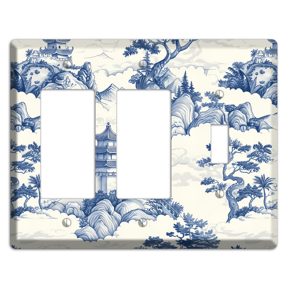 Celestial Pagoda Mist 2 Rocker / Toggle Wallplate