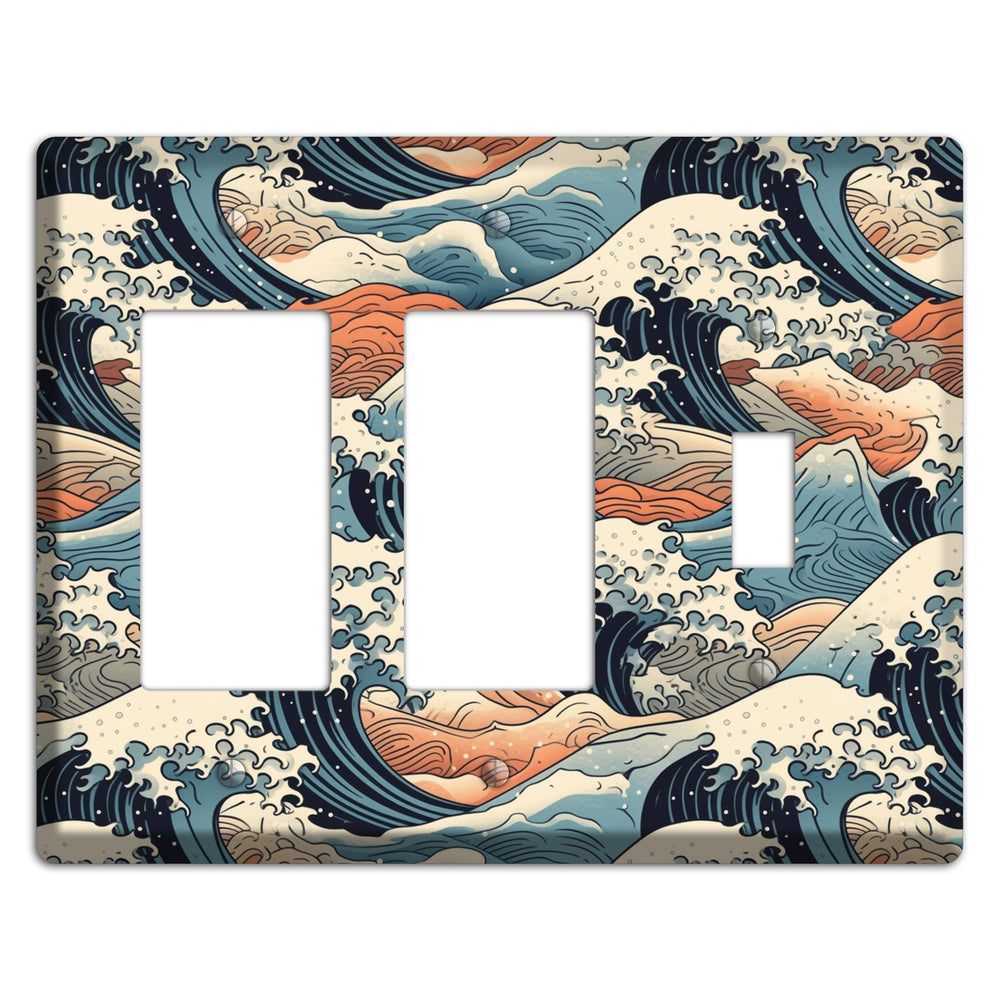 Crashing Tide Scroll 2 Rocker / Toggle Wallplate