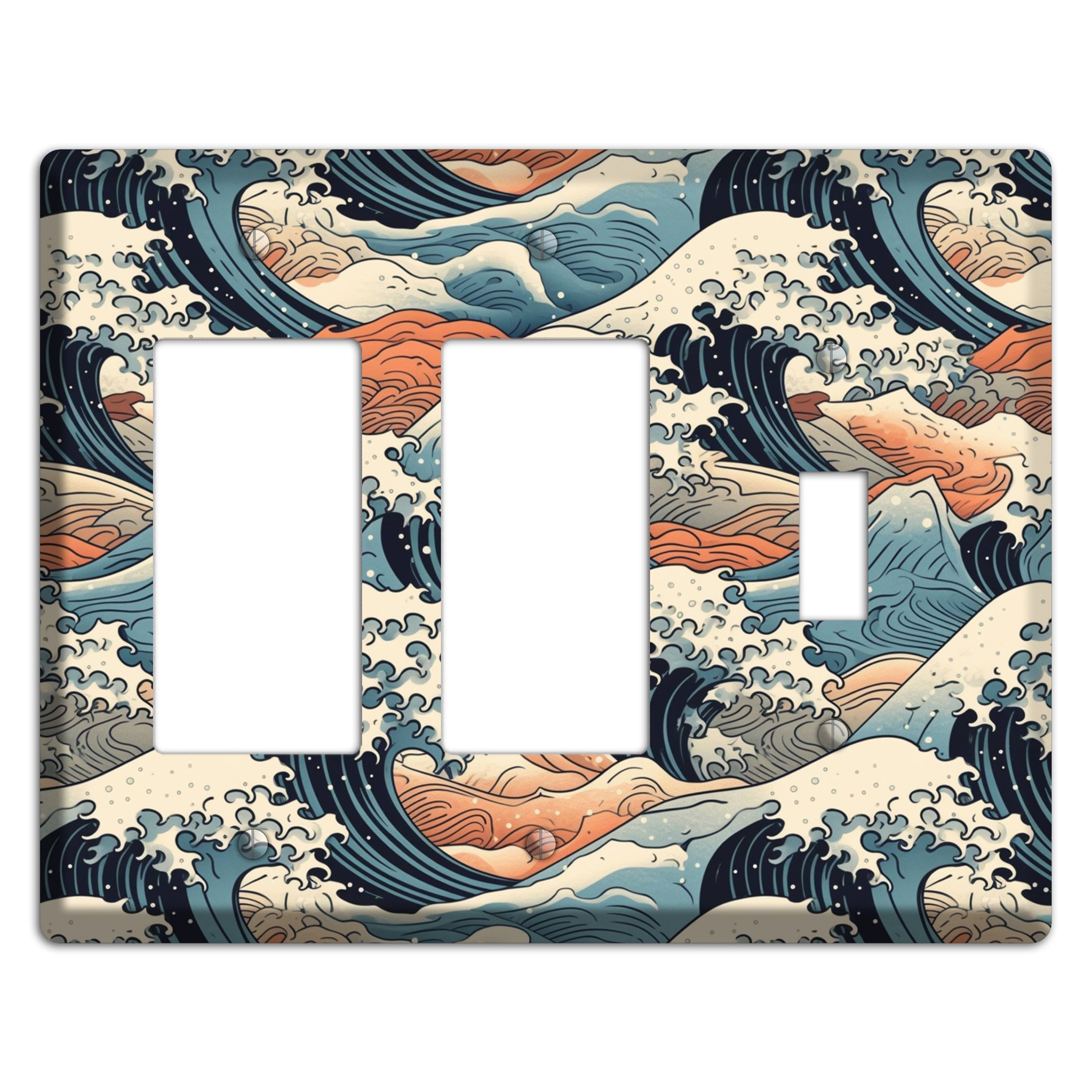 Crashing Tide Scroll 2 Rocker / Toggle Wallplate
