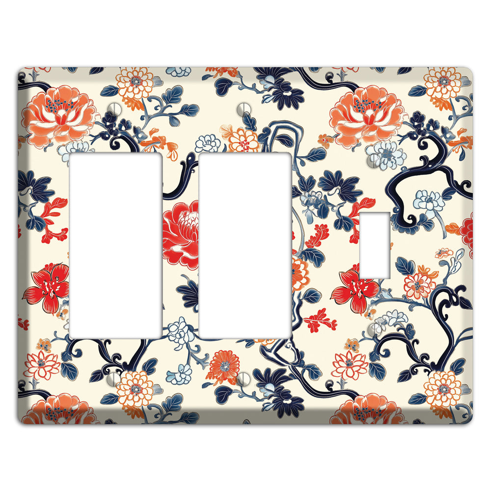 Crimson Garden Scroll 2 Rocker / Toggle Wallplate