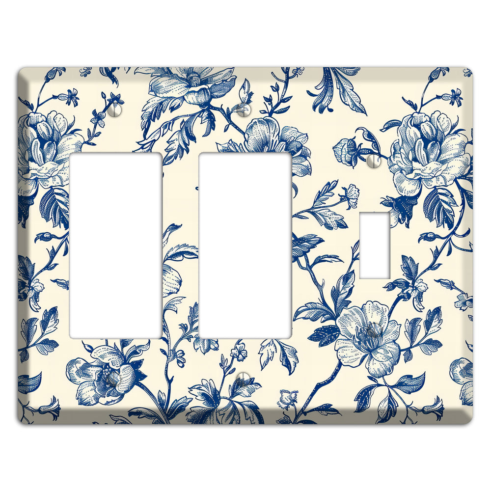 Garden Indigo Reverie 2 Rocker / Toggle Wallplate