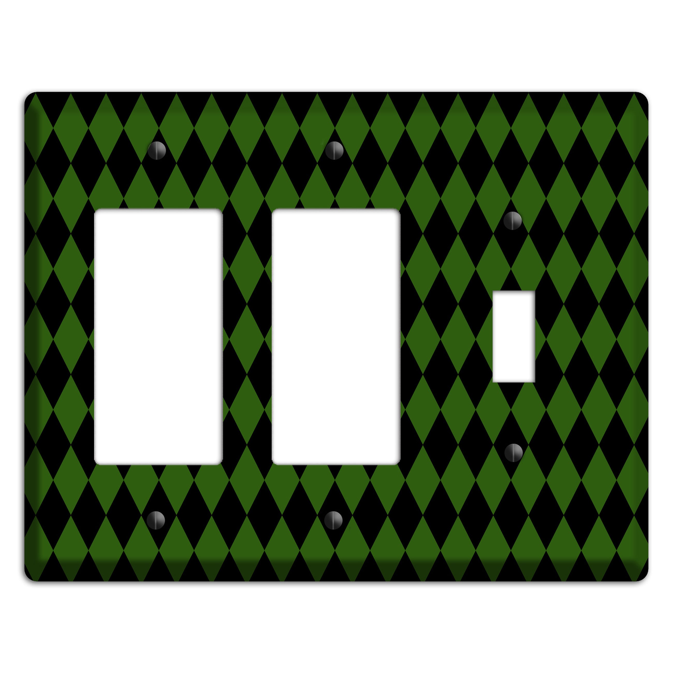 Jester's Diamonds: Green 2 Rocker / Toggle Wallplate