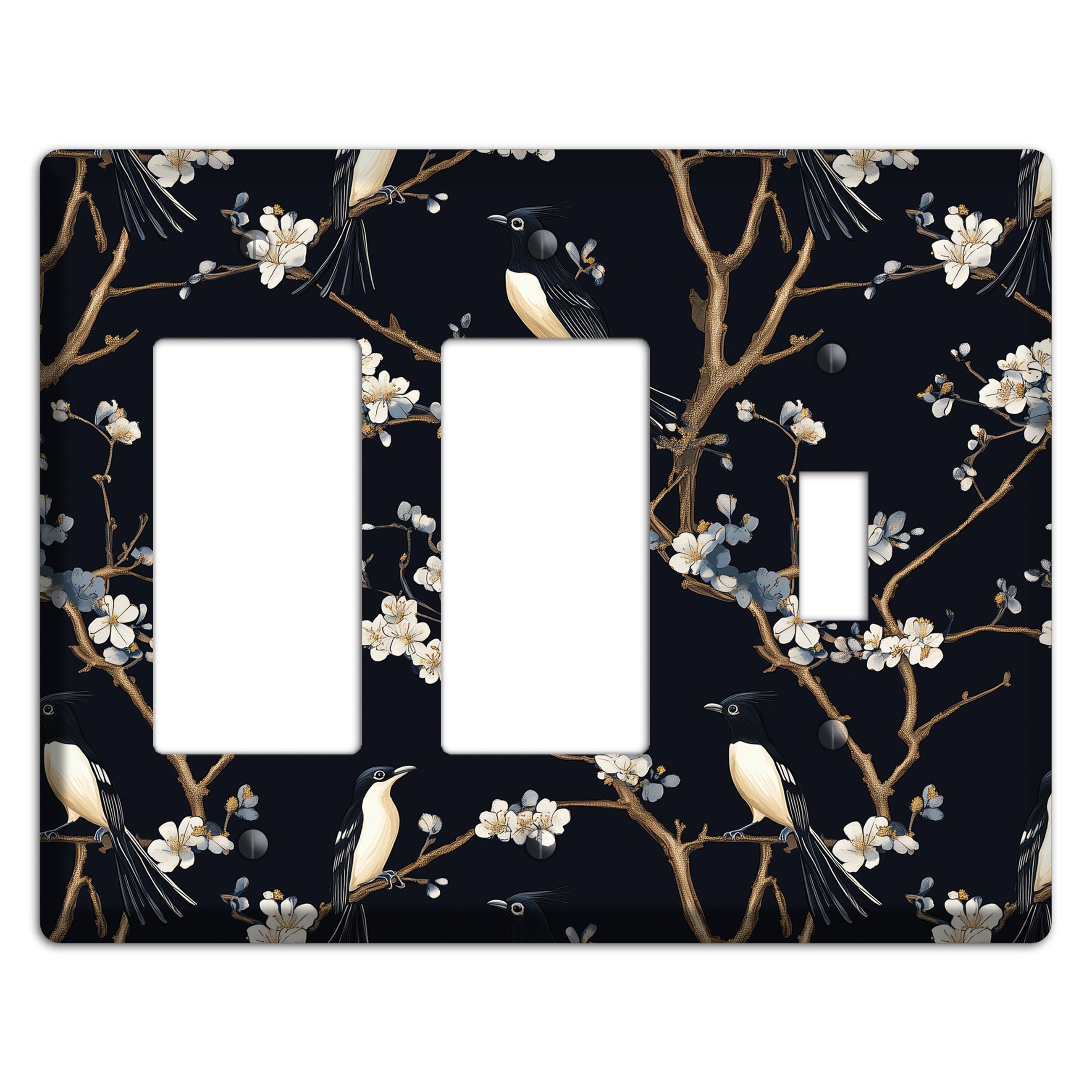 Plum Blossom Vigil 2 Rocker / Toggle Wallplate