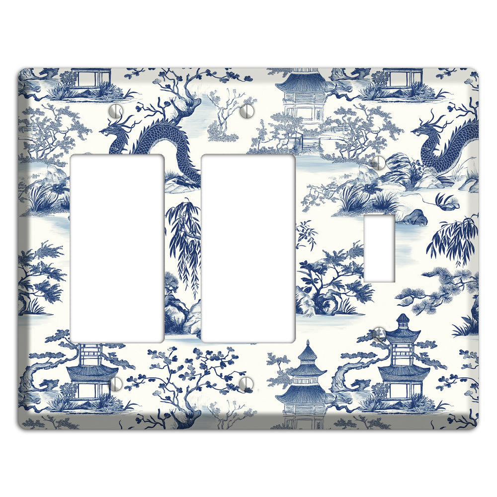 Dragon & Pagoda 2 Rocker / Toggle Wallplate