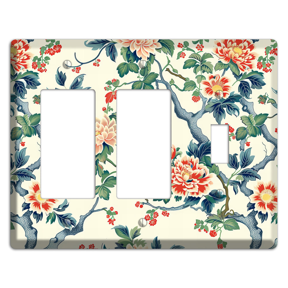 Peony & Branch 2 Rocker / Toggle Wallplate