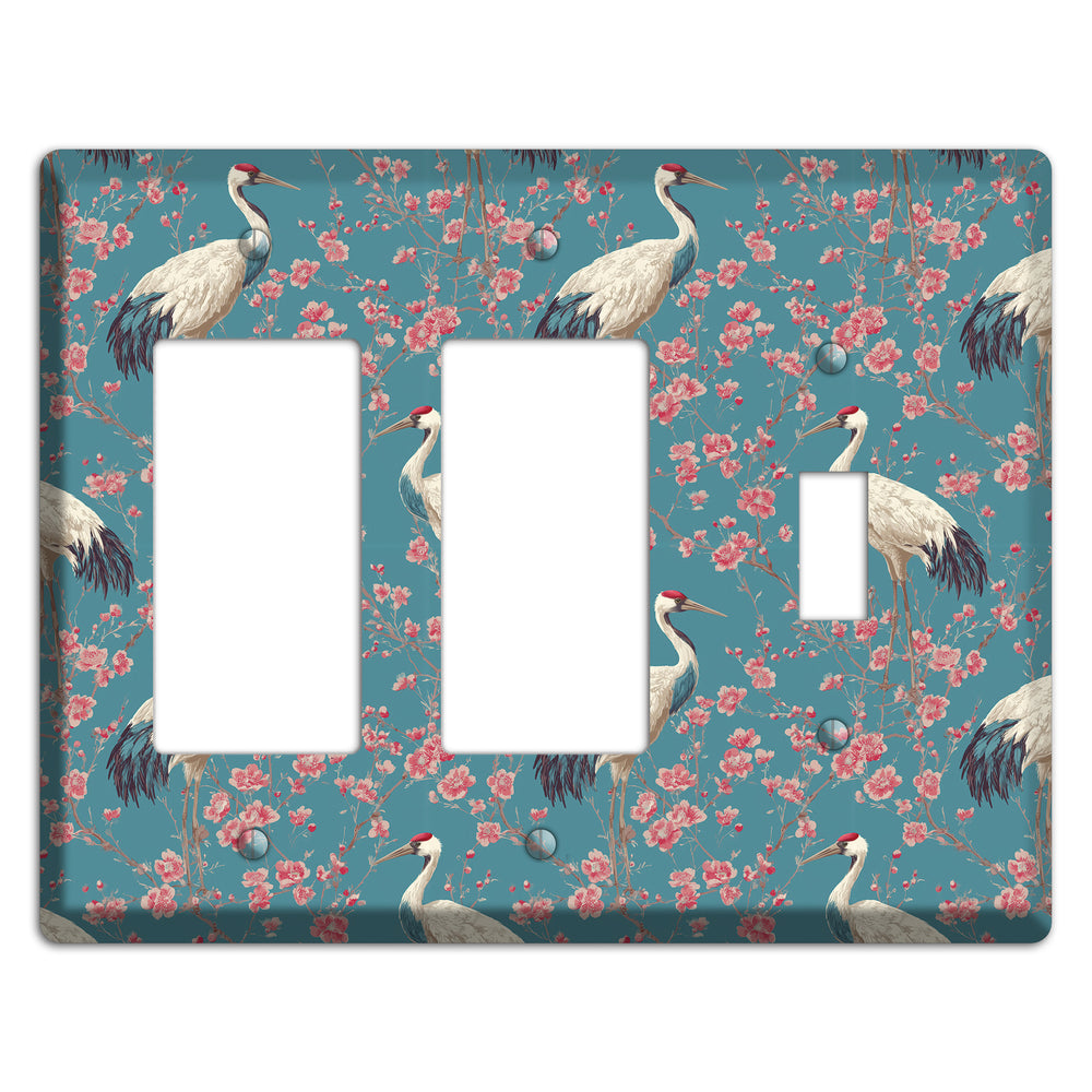 Azure Blossom Vigil 2 Rocker / Toggle Wallplate