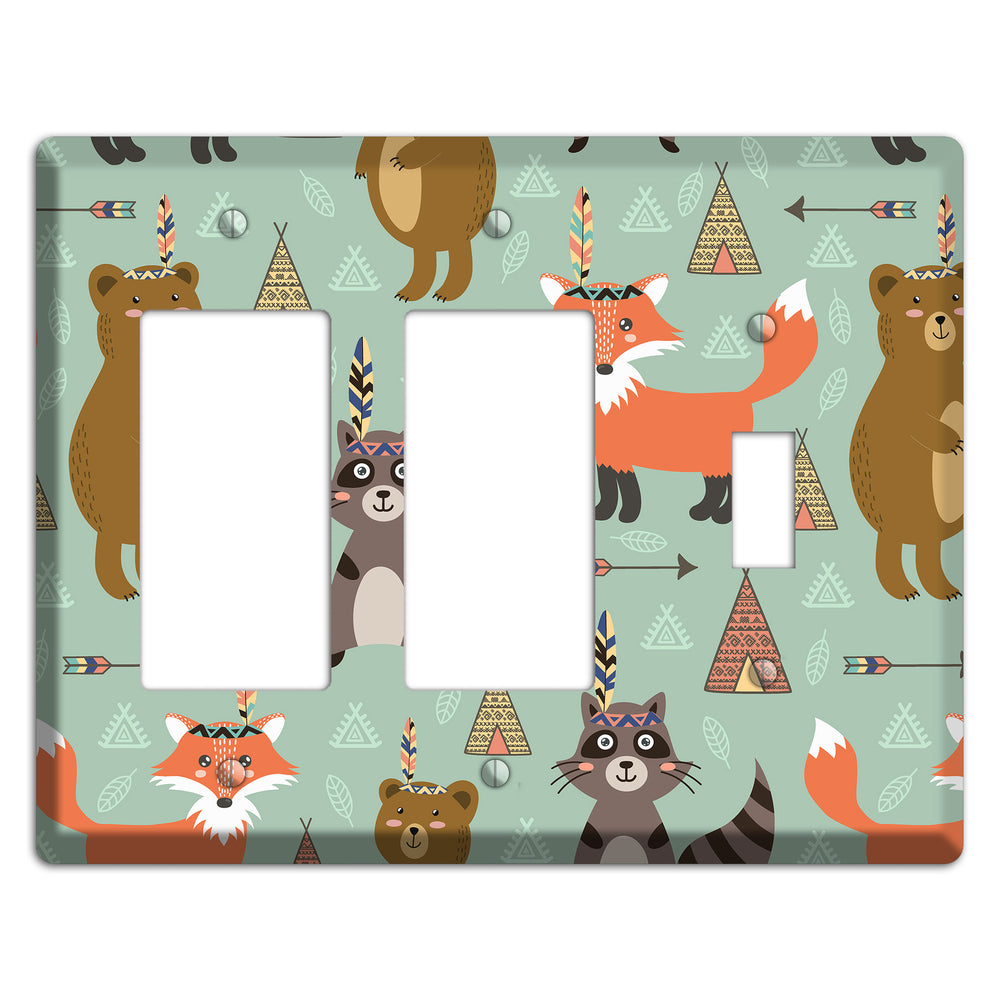 Tribal Woodland Camp 2 Rocker / Toggle Wallplate