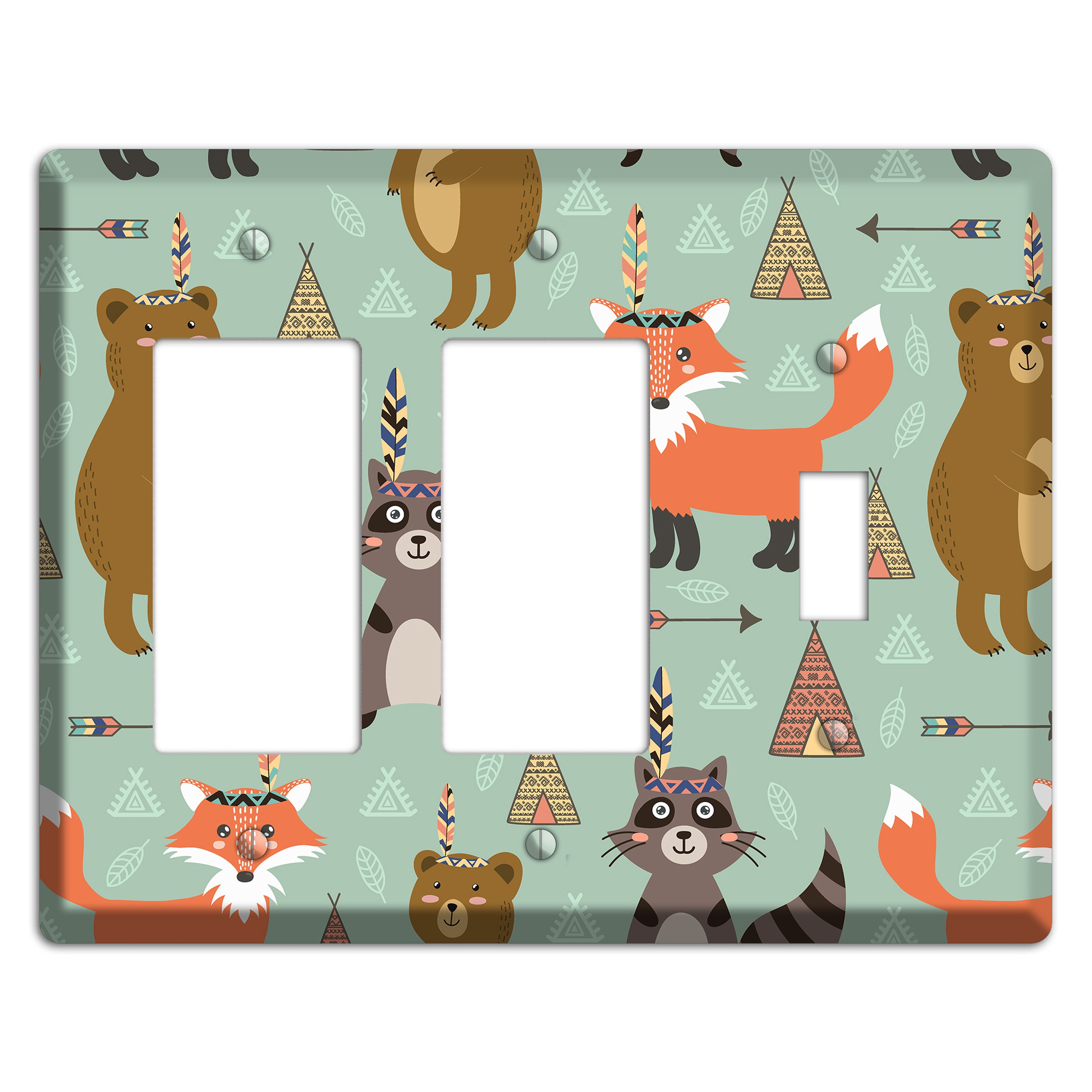 Tribal Woodland Camp 2 Rocker / Toggle Wallplate