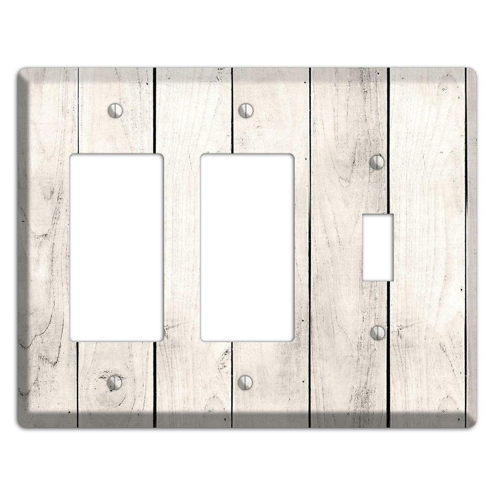 Whitewashed Planks 2 Rocker / Toggle Wallplate