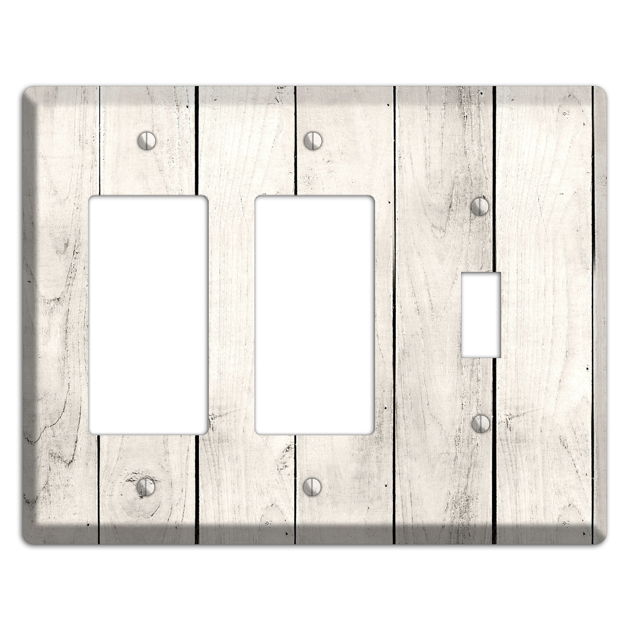 Whitewashed Planks 2 Rocker / Toggle Wallplate