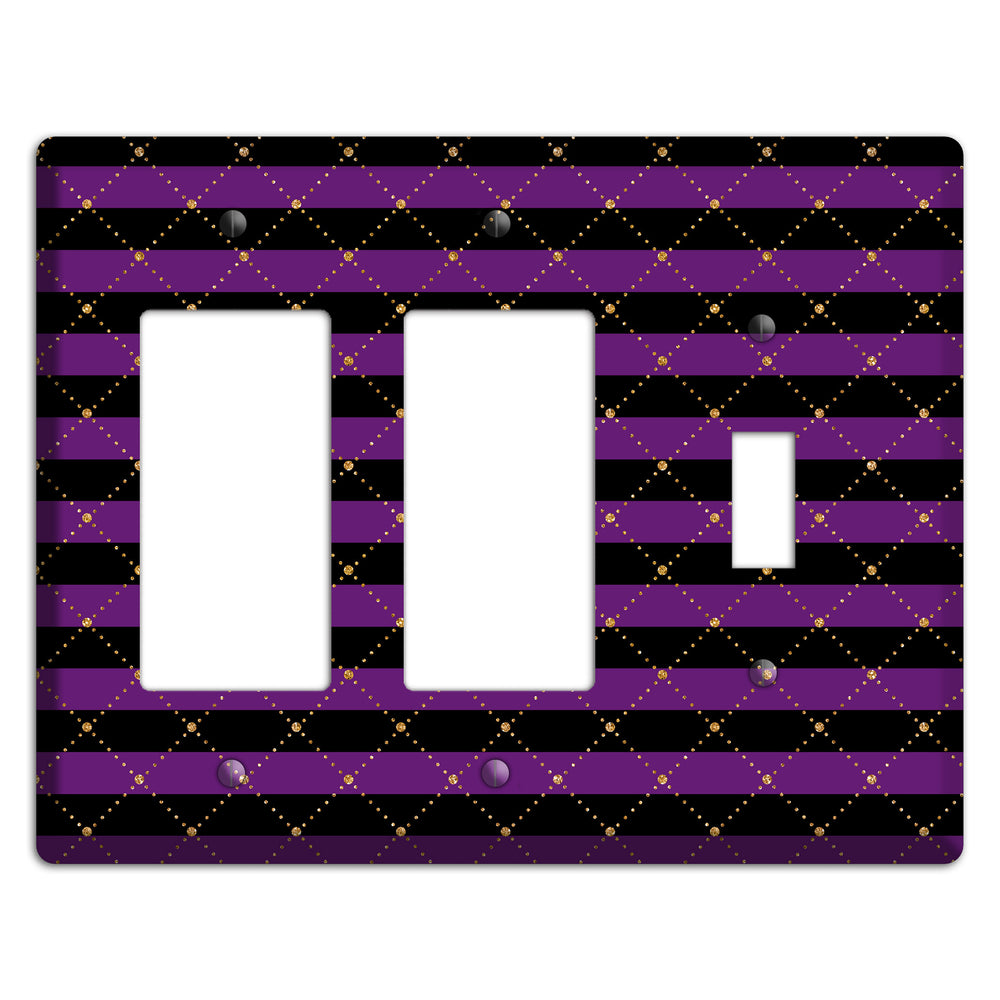 Striped Harlequin Glow 2 Rocker / Toggle Wallplate