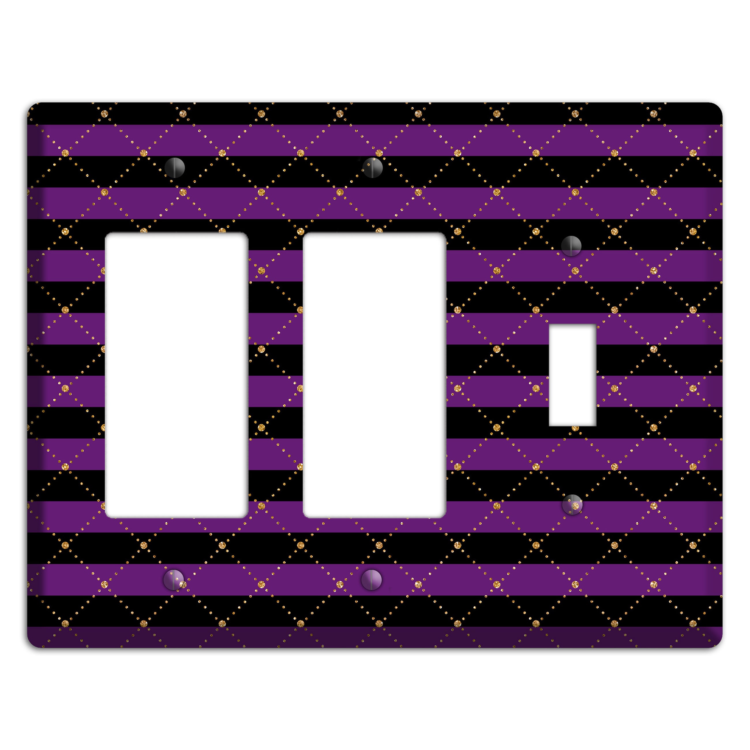 Striped Harlequin Glow 2 Rocker / Toggle Wallplate