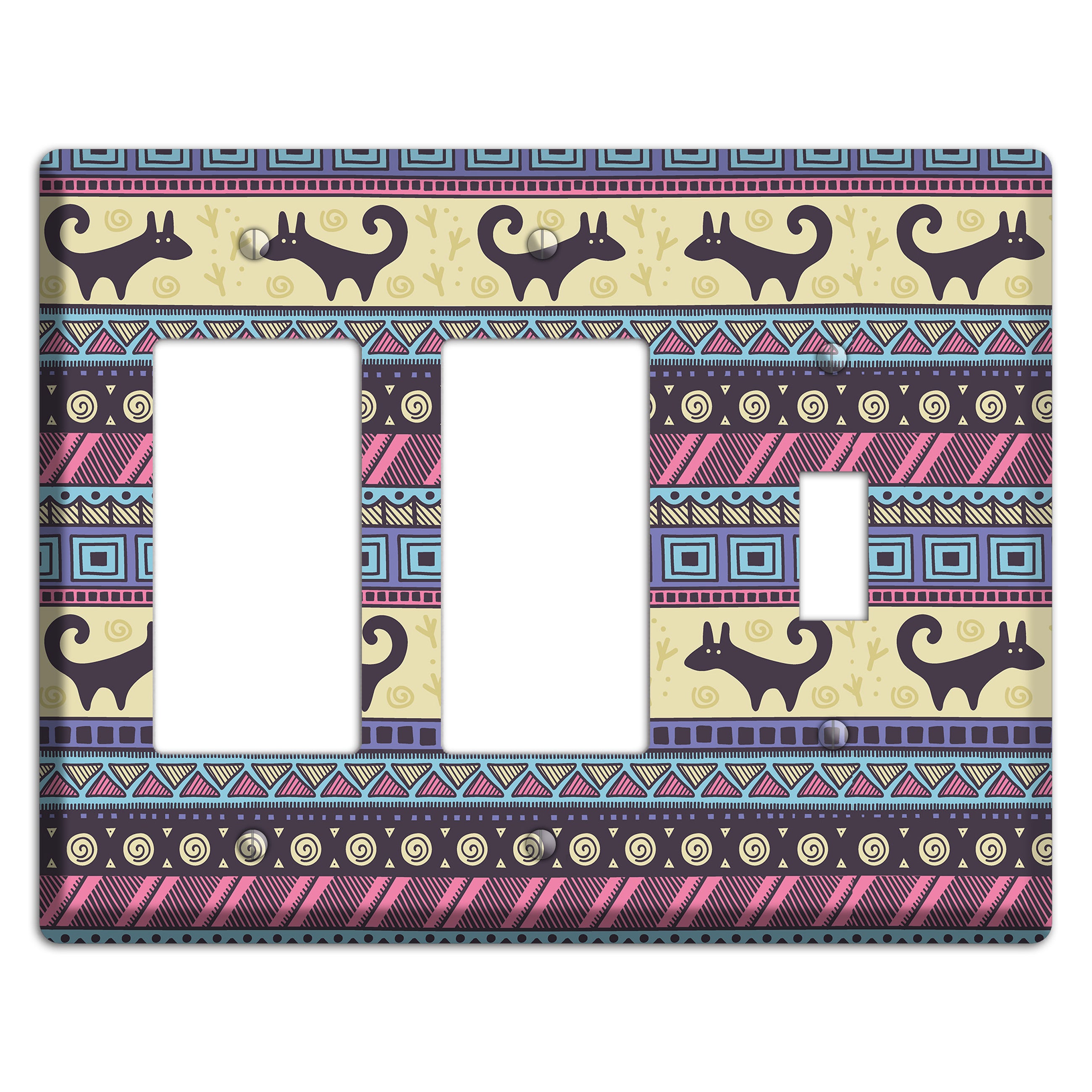 Folk Fox Stripes 2 Rocker / Toggle Wallplate