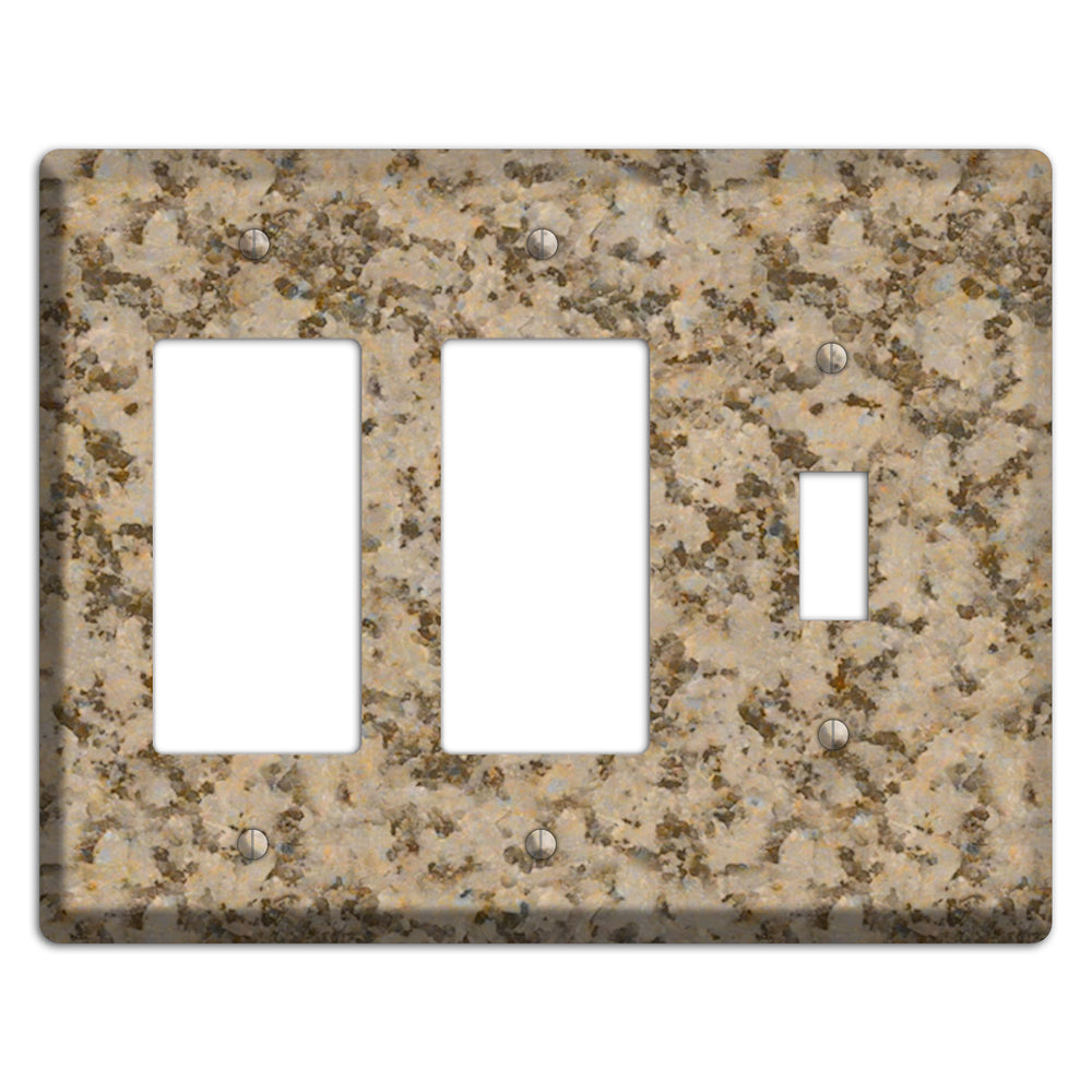 Giallo Santa Cecilia Granite 2 Rocker / Toggle Wallplate