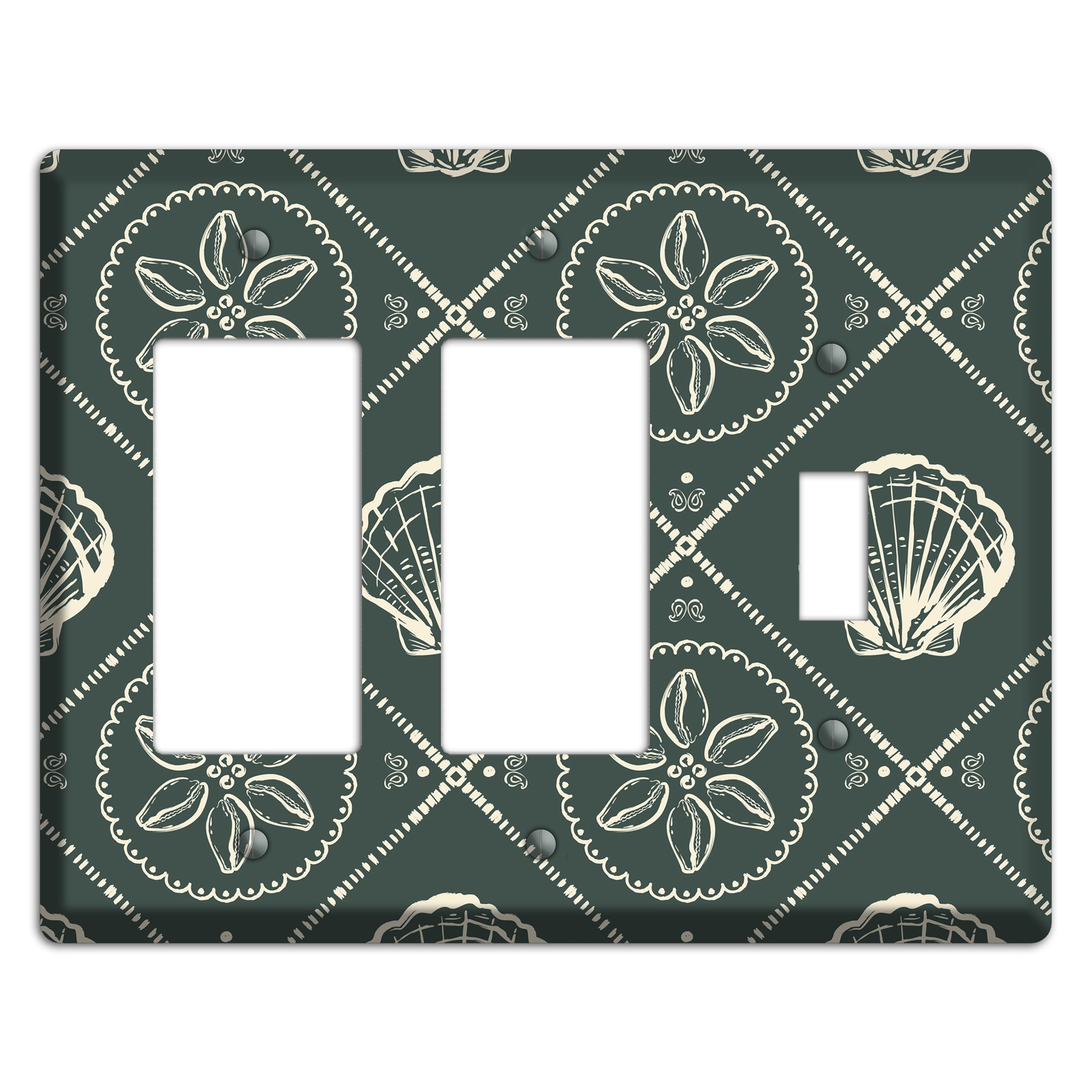 Slate Cowrie Medallion 2 Rocker / Toggle Wallplate