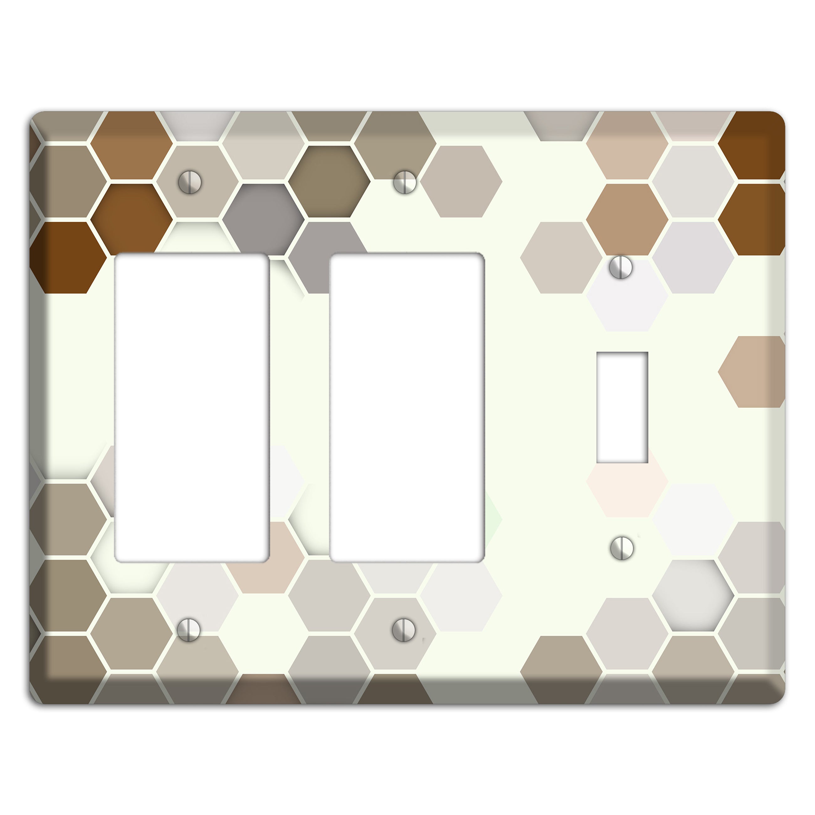 Earth-Toned Honeycomb Mosaic 2 Rocker / Toggle Wallplate