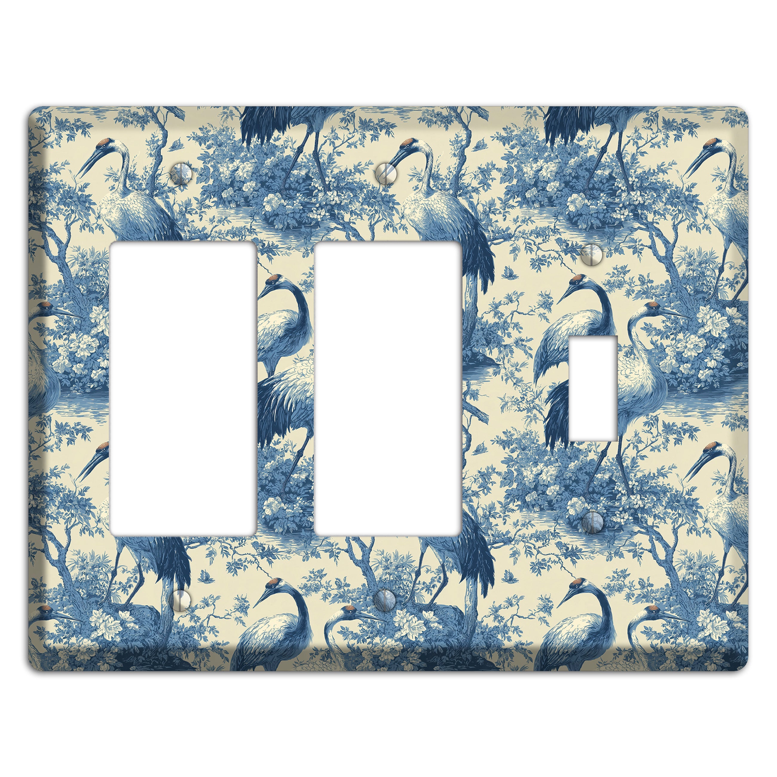 Cobalt Toile Vigil 2 Rocker / Toggle Wallplate