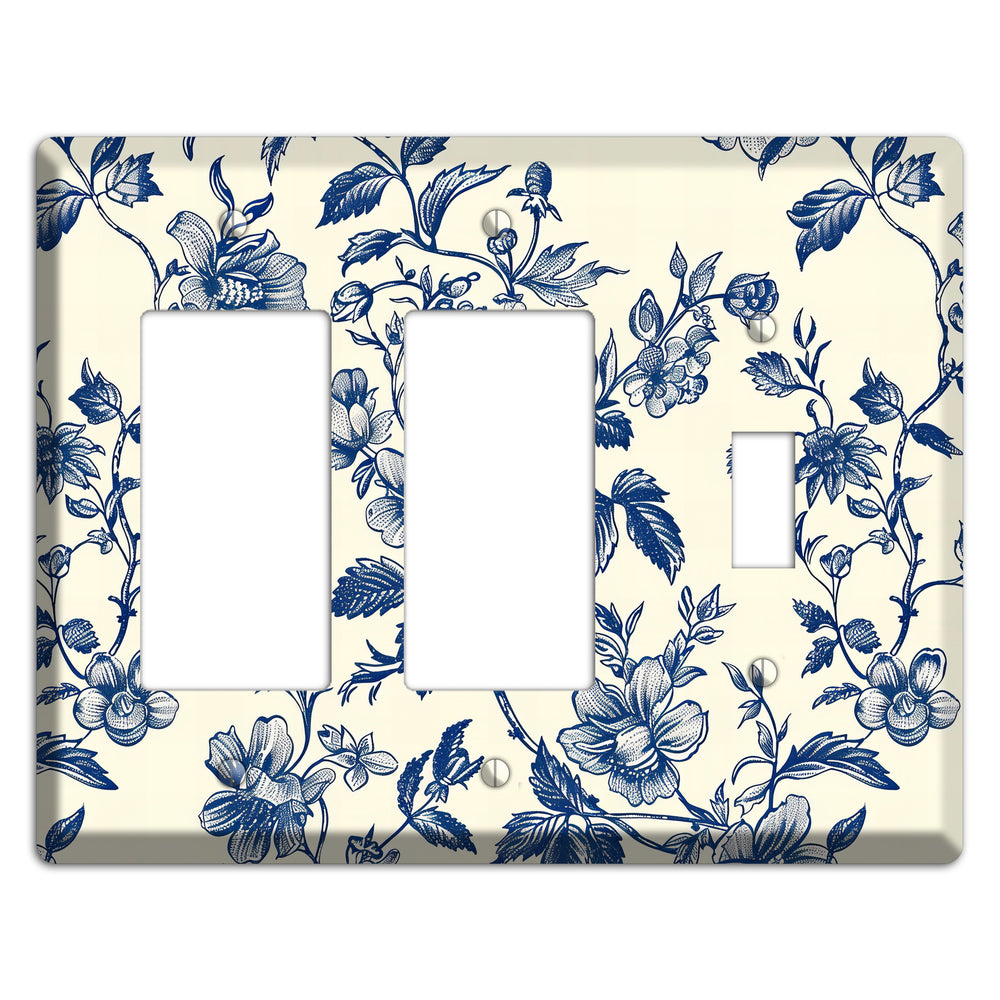 Garden Ink & Ivory 2 Rocker / Toggle Wallplate