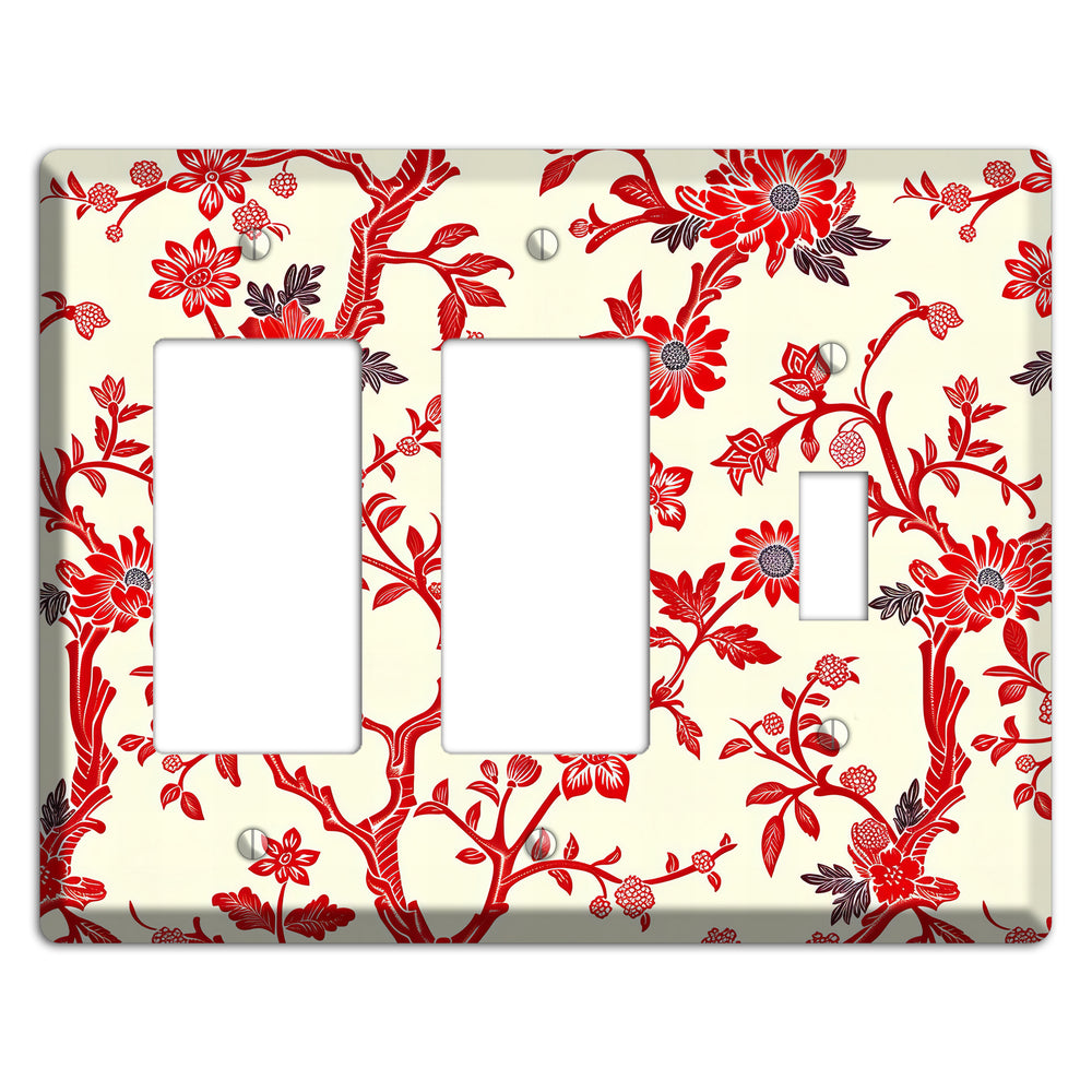 Crimson Branch & Bloom 2 Rocker / Toggle Wallplate