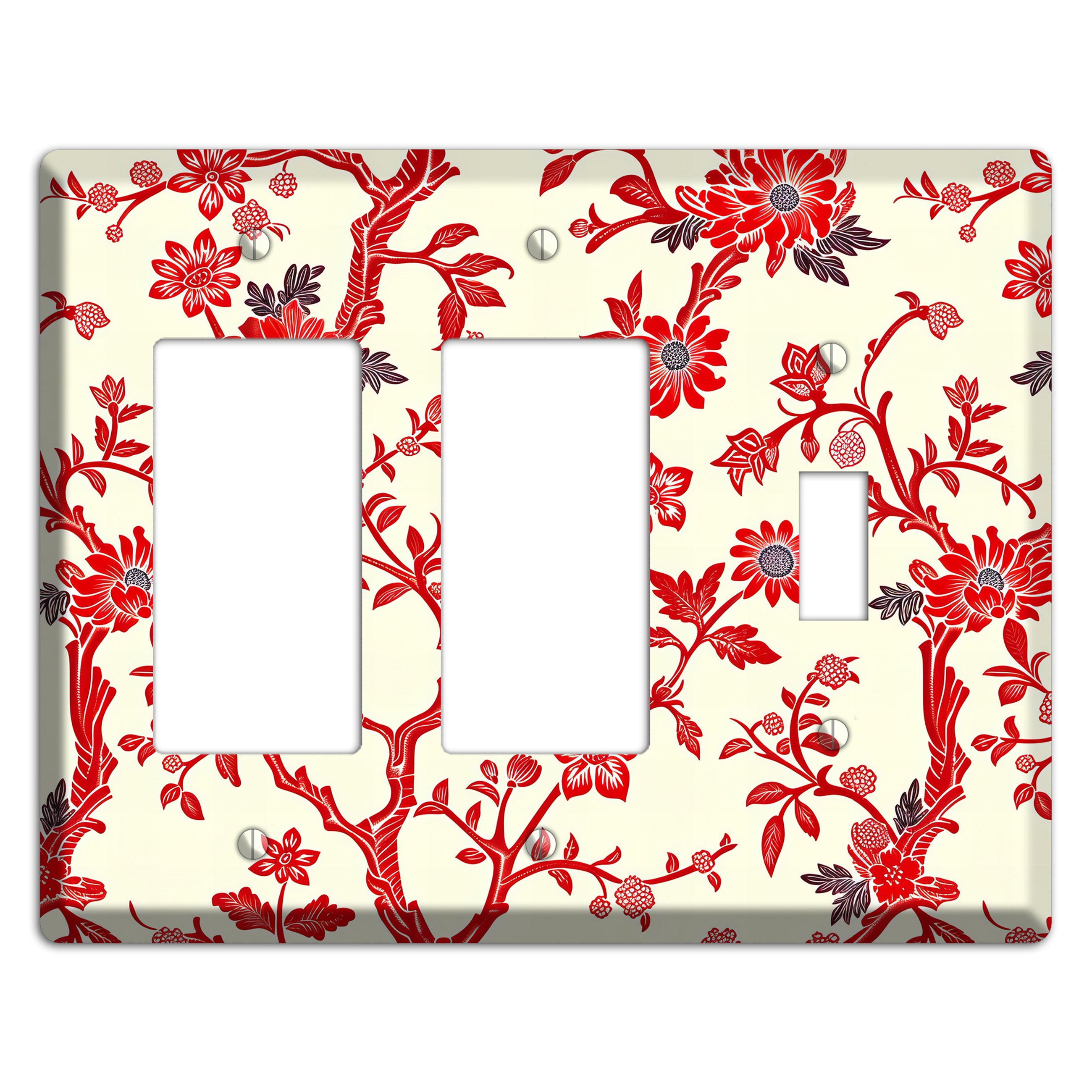 Crimson Branch & Bloom 2 Rocker / Toggle Wallplate