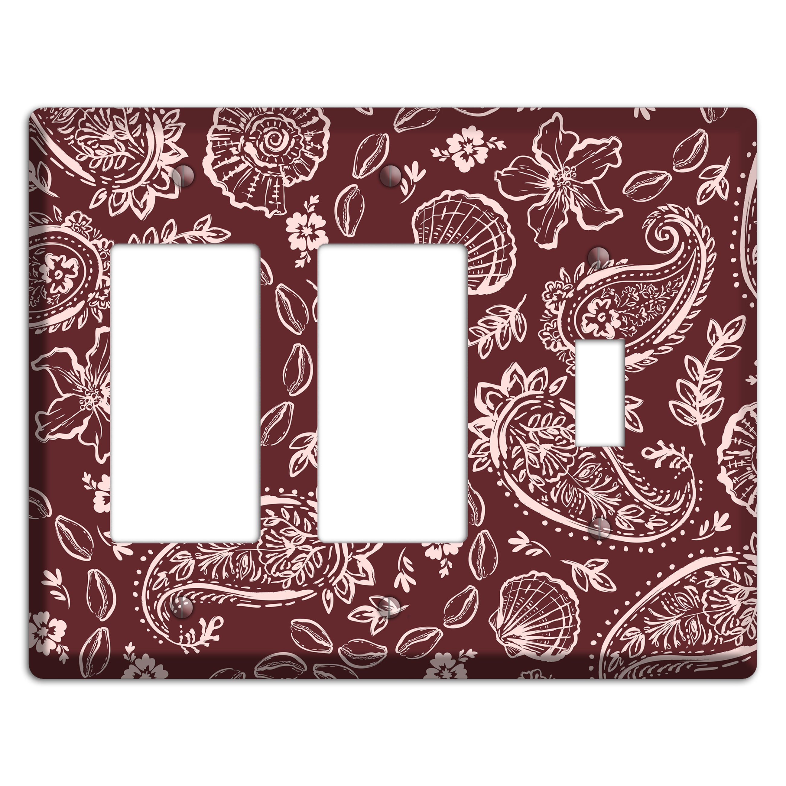 Crimson Shell Paisley 2 Rocker / Toggle Wallplate