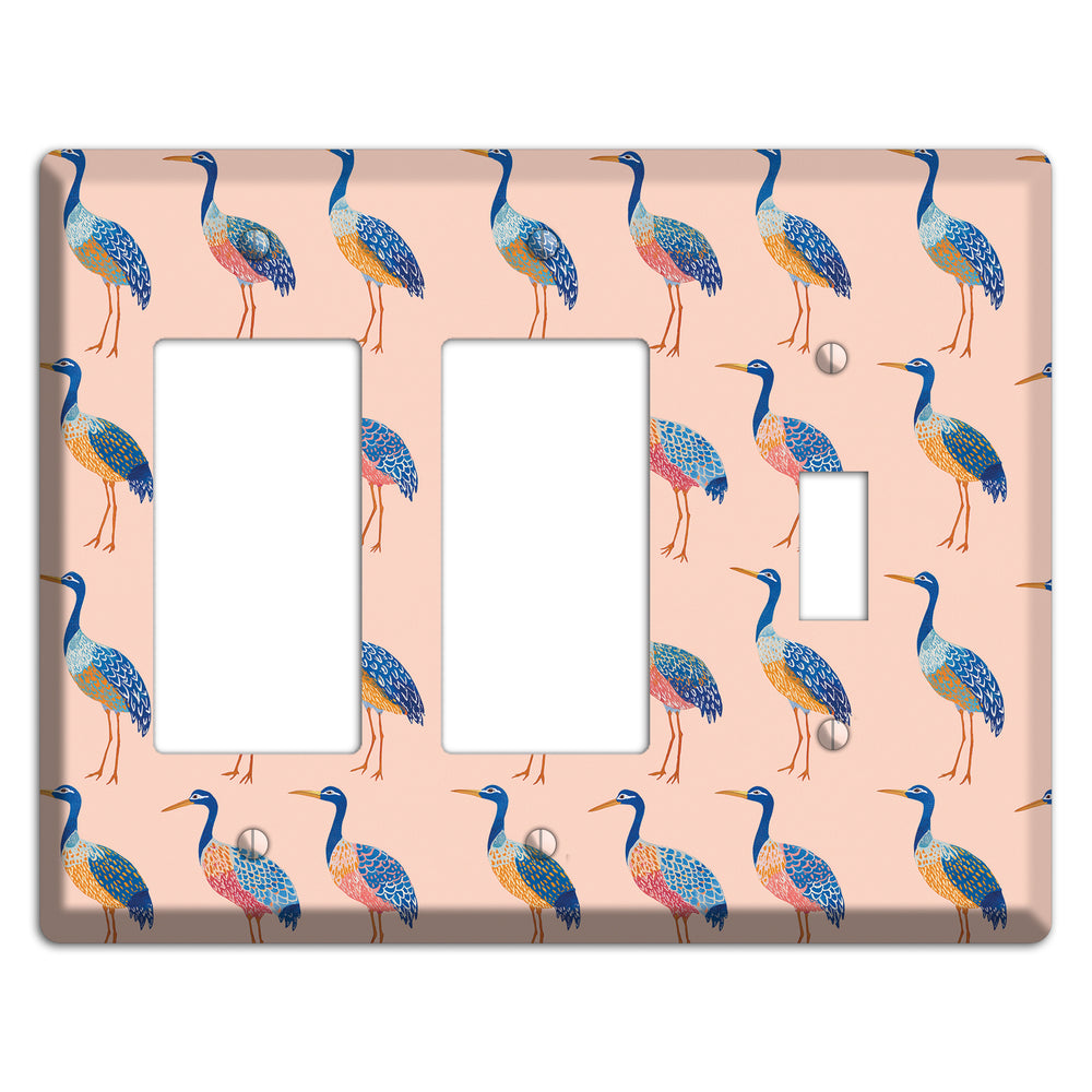 Blush Heron Parade 2 Rocker / Toggle Wallplate
