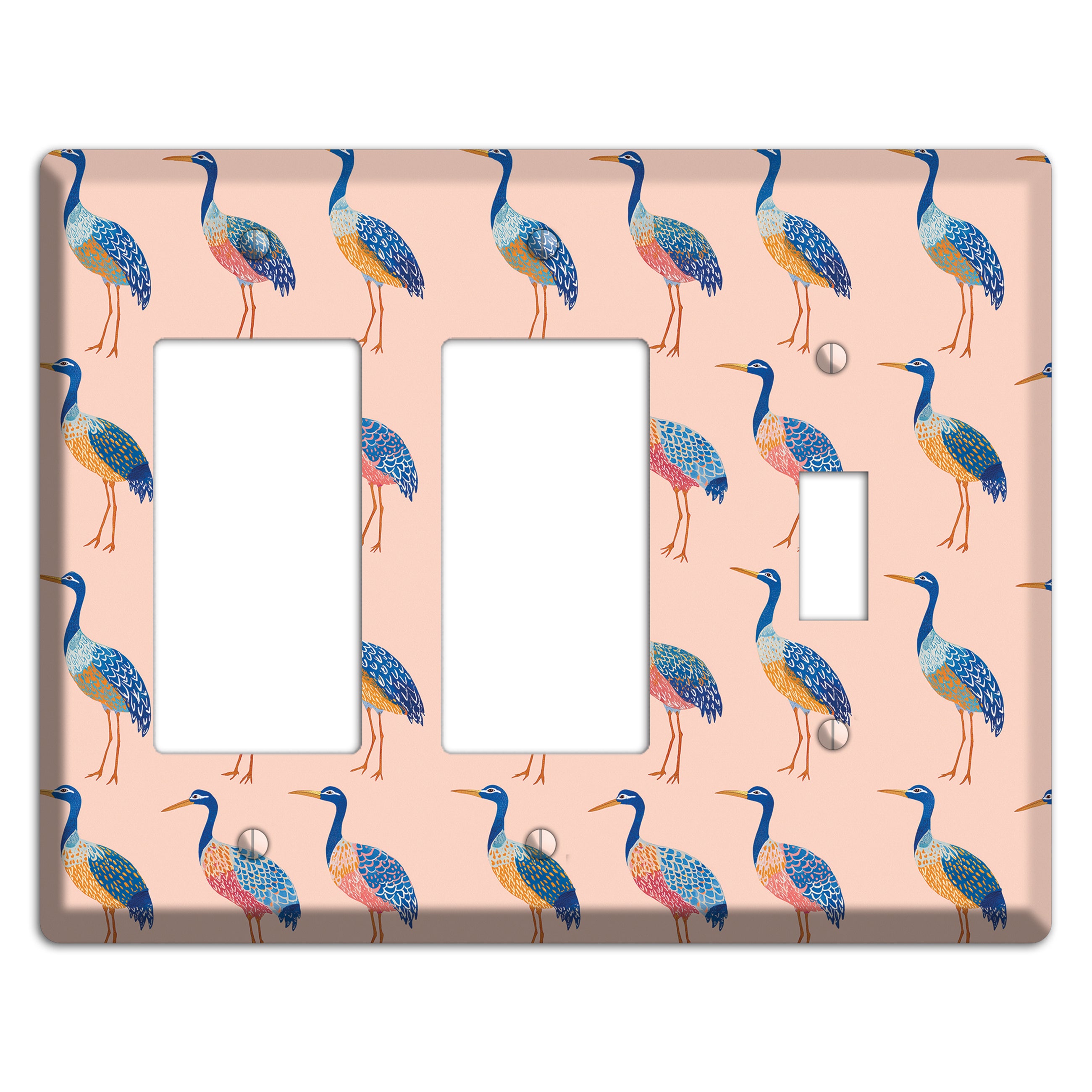 Blush Heron Parade 2 Rocker / Toggle Wallplate