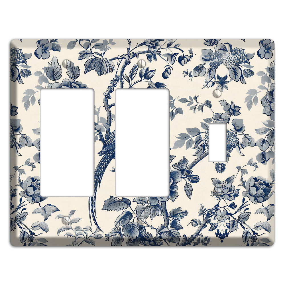 Pheasant & Peony 2 Rocker / Toggle Wallplate