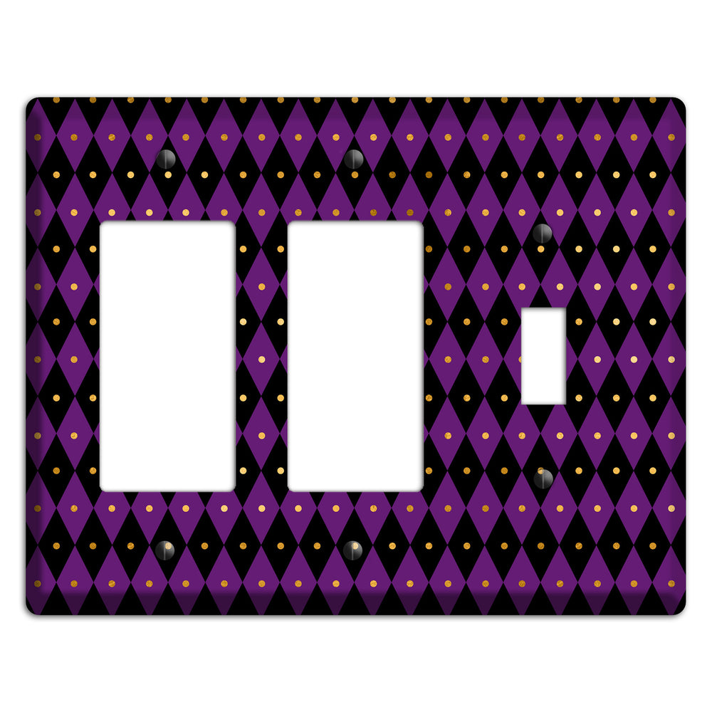 Royal Check: Violet 2 Rocker / Toggle Wallplate