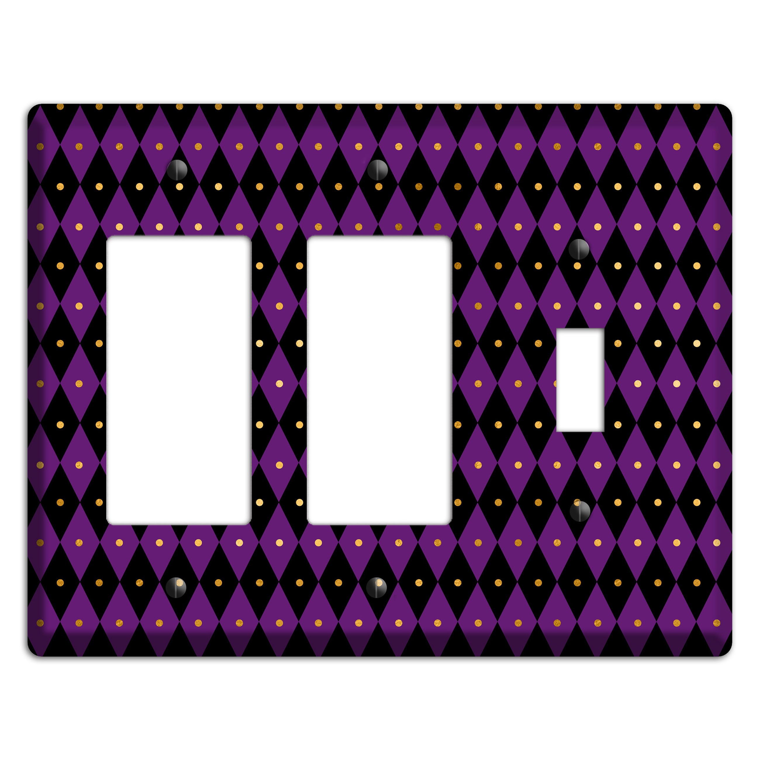 Royal Check: Violet 2 Rocker / Toggle Wallplate