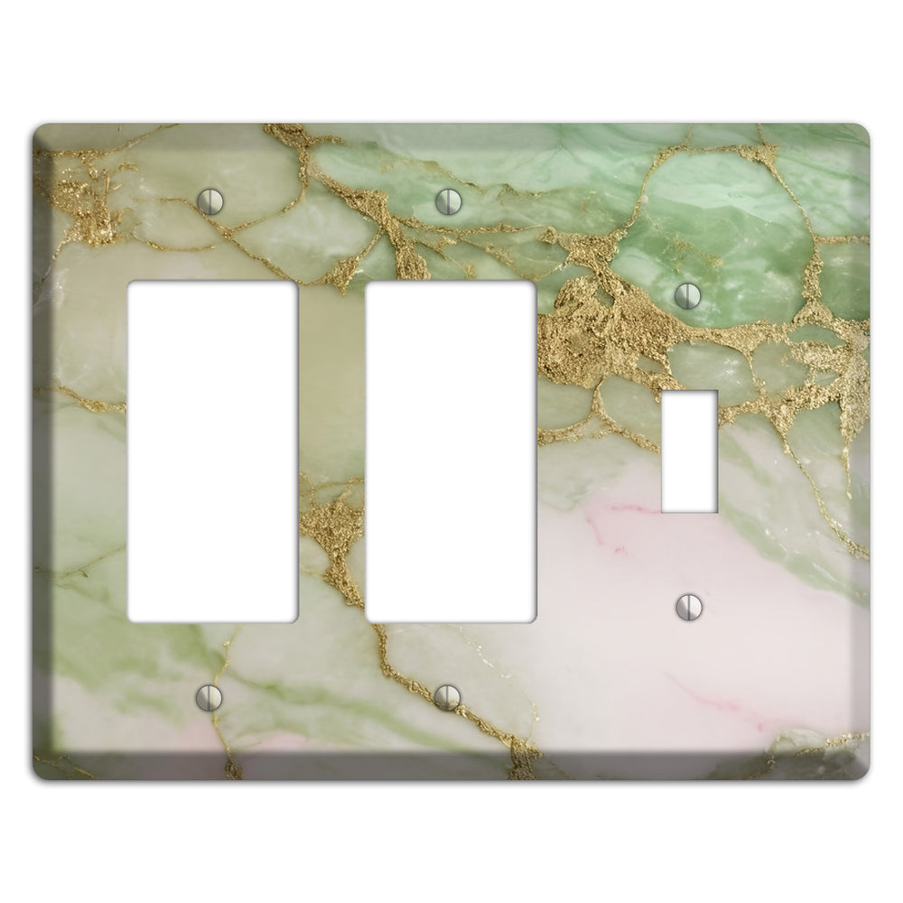 Swamp Green Marble 2 Rocker / Toggle Wallplate