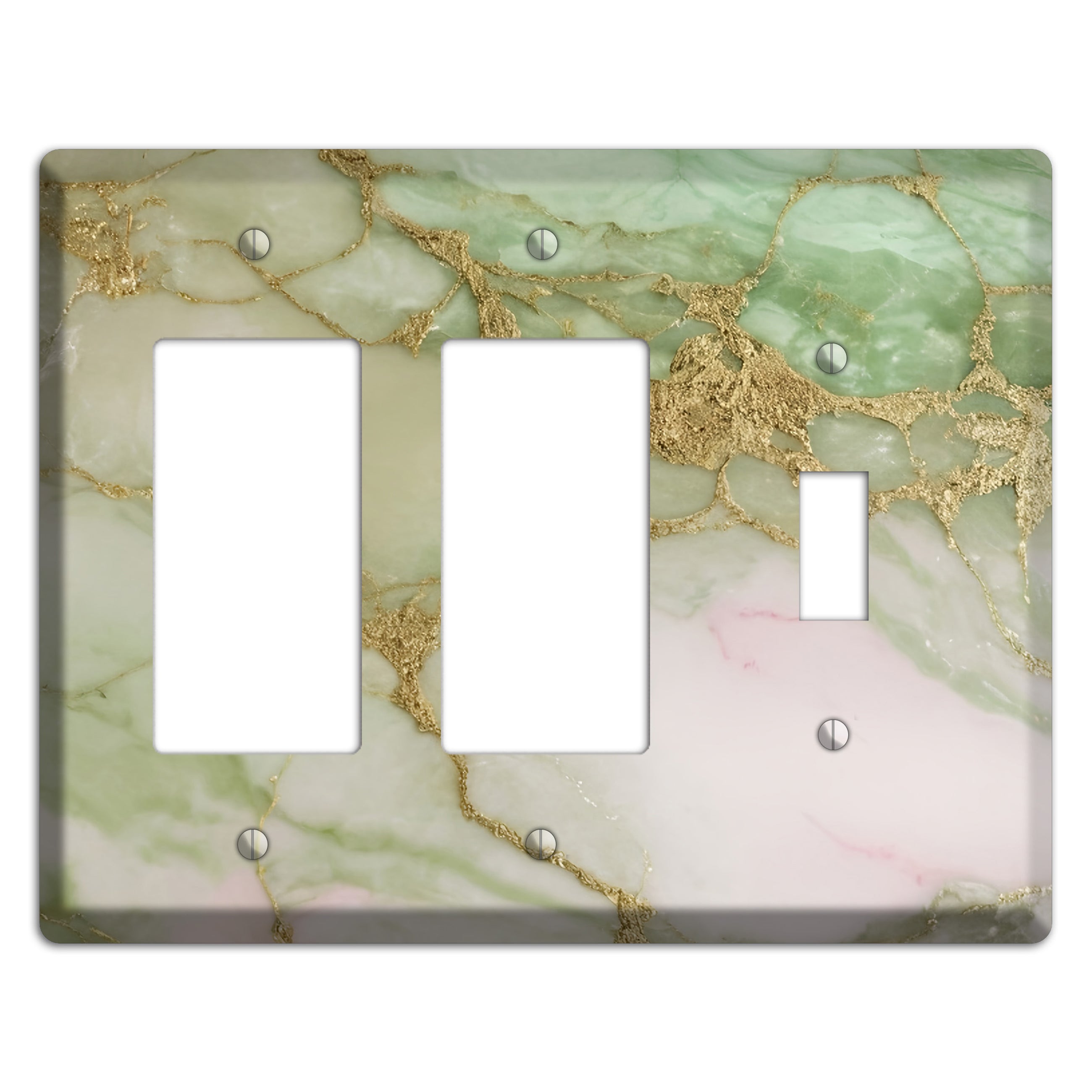 Swamp Green Marble 2 Rocker / Toggle Wallplate