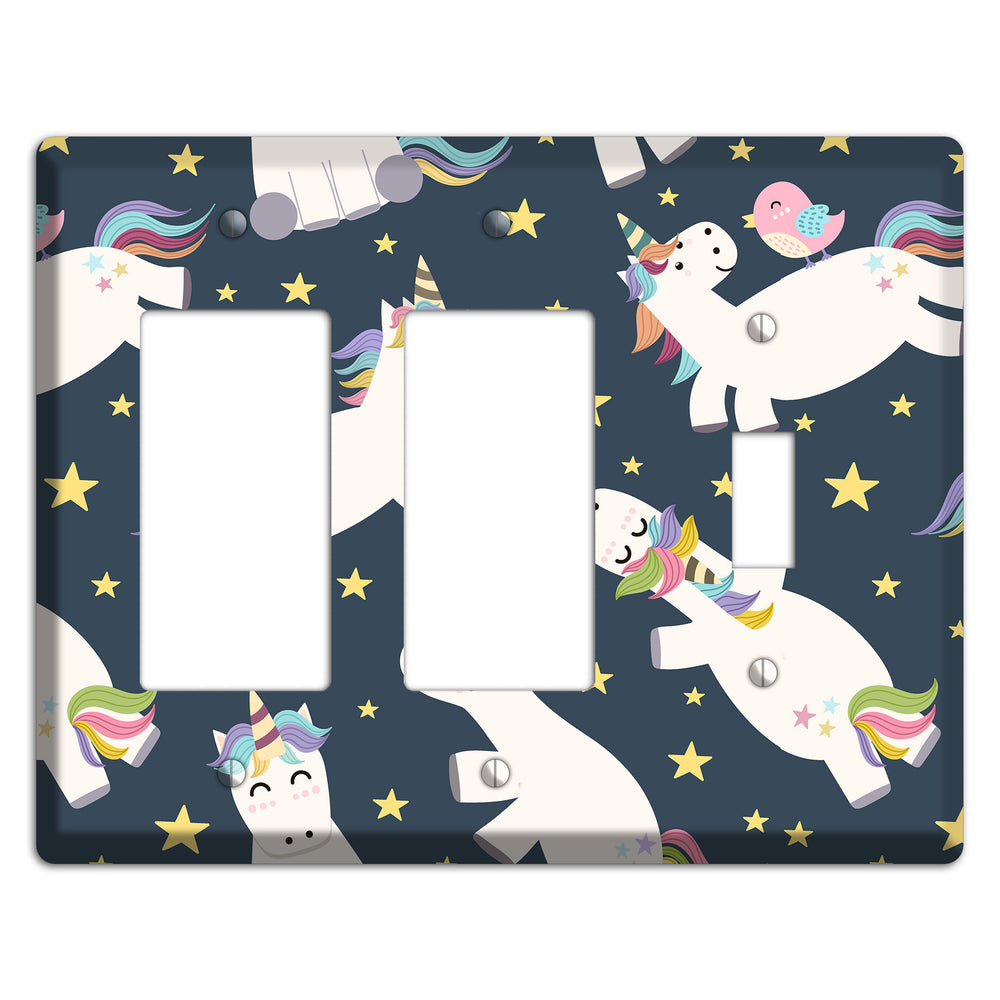 Dreamy Night Unicorns 2 Rocker / Toggle Wallplate